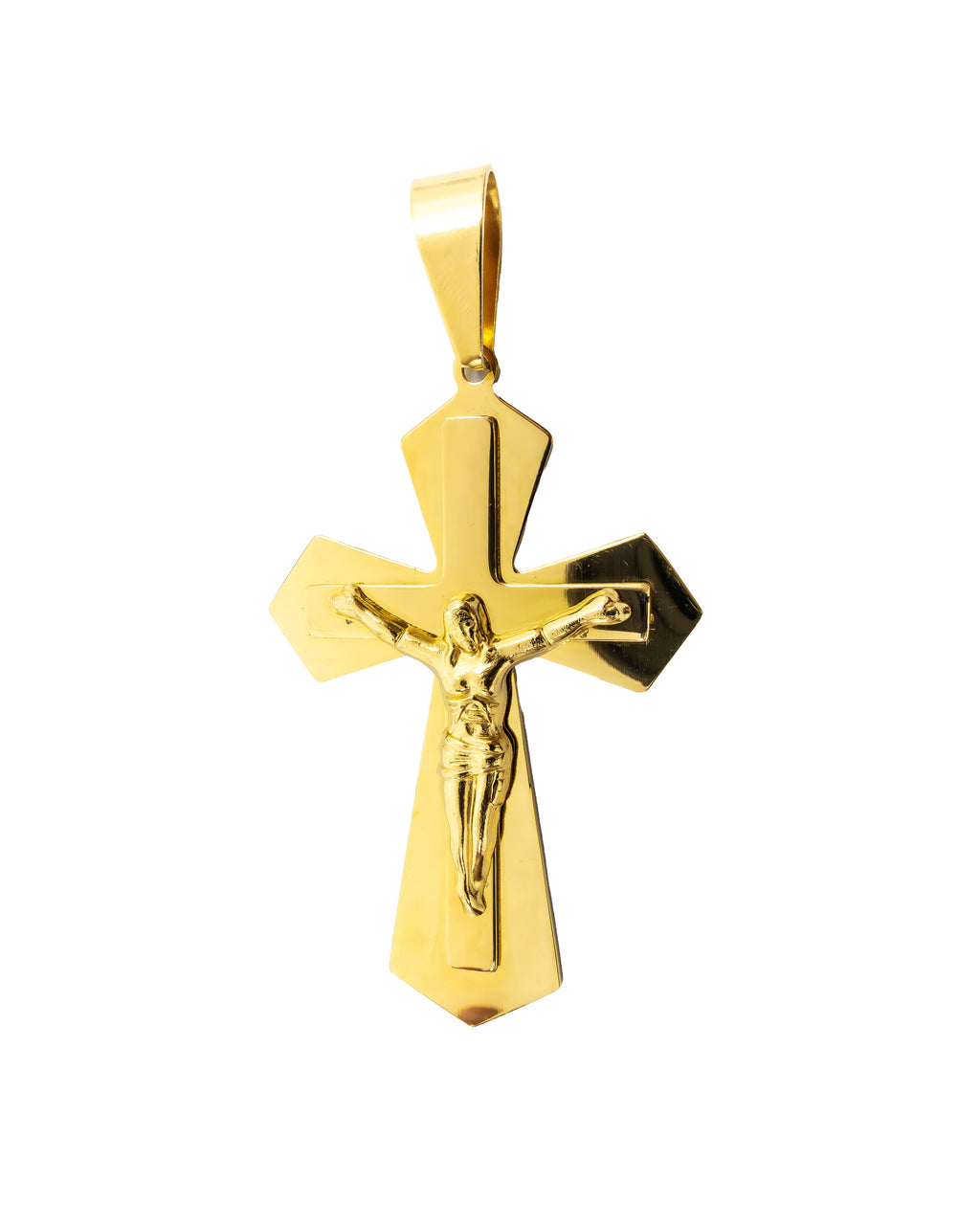 Dije de Cruz M128 - Oro Laminado