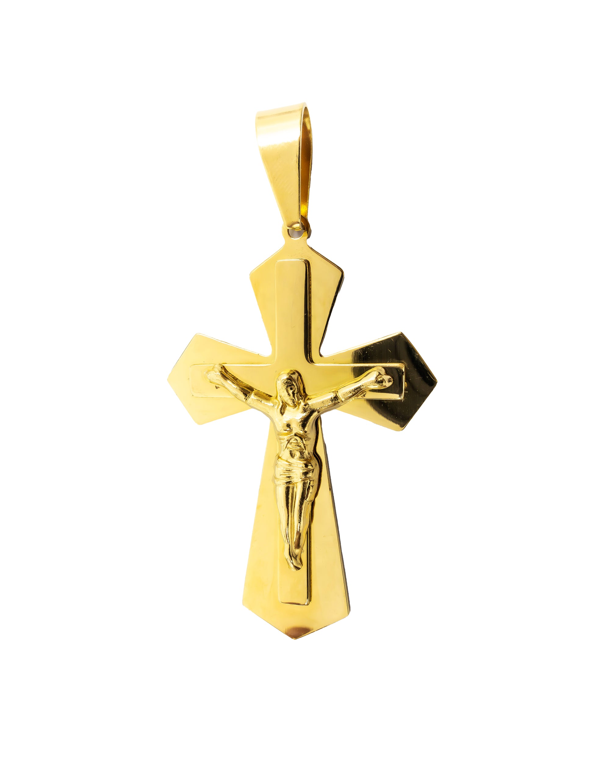 Dije de Cruz M128 - Oro Laminado
