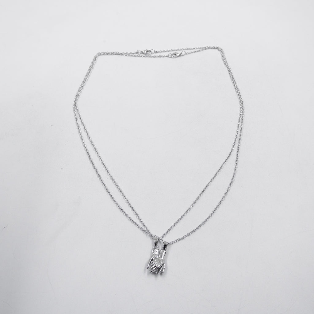 Collar en Pareja Plateado M1 Acero Inoxidable