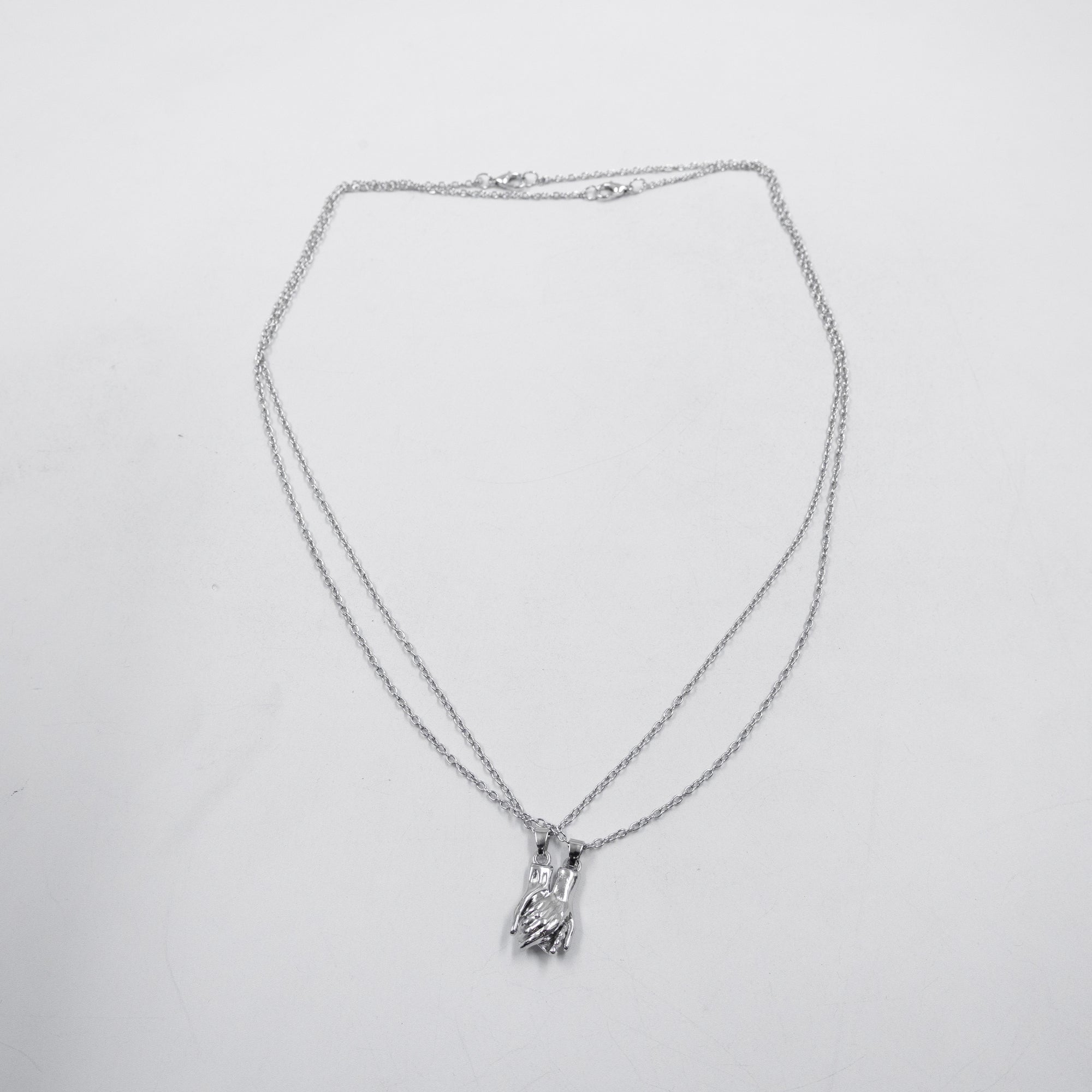Collar en Pareja Plateado M1 Acero Inoxidable