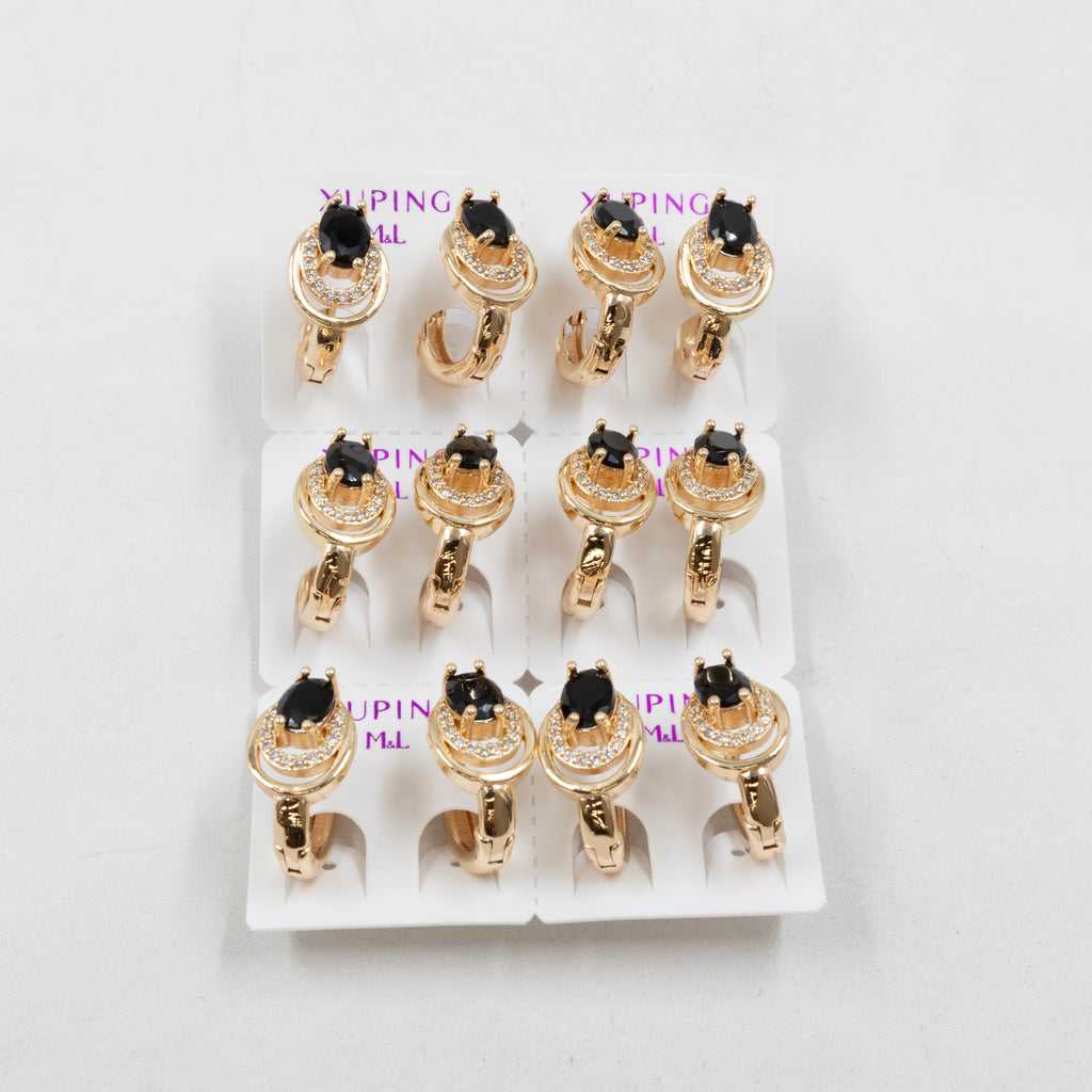 Paquete de 6 pares de Aretes Xuping Dorado M14 Oro Laminado