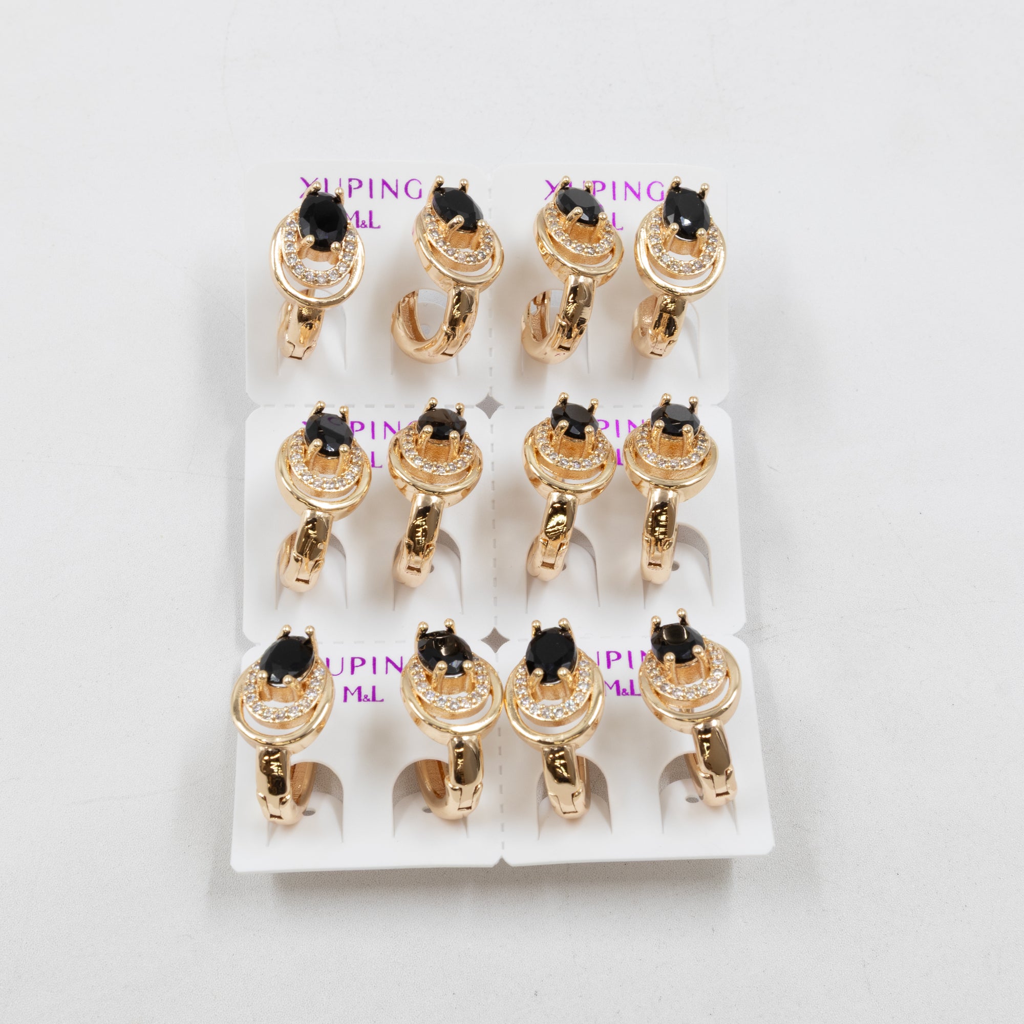 Paquete de 6 pares de Aretes Xuping Dorado M14 Oro Laminado
