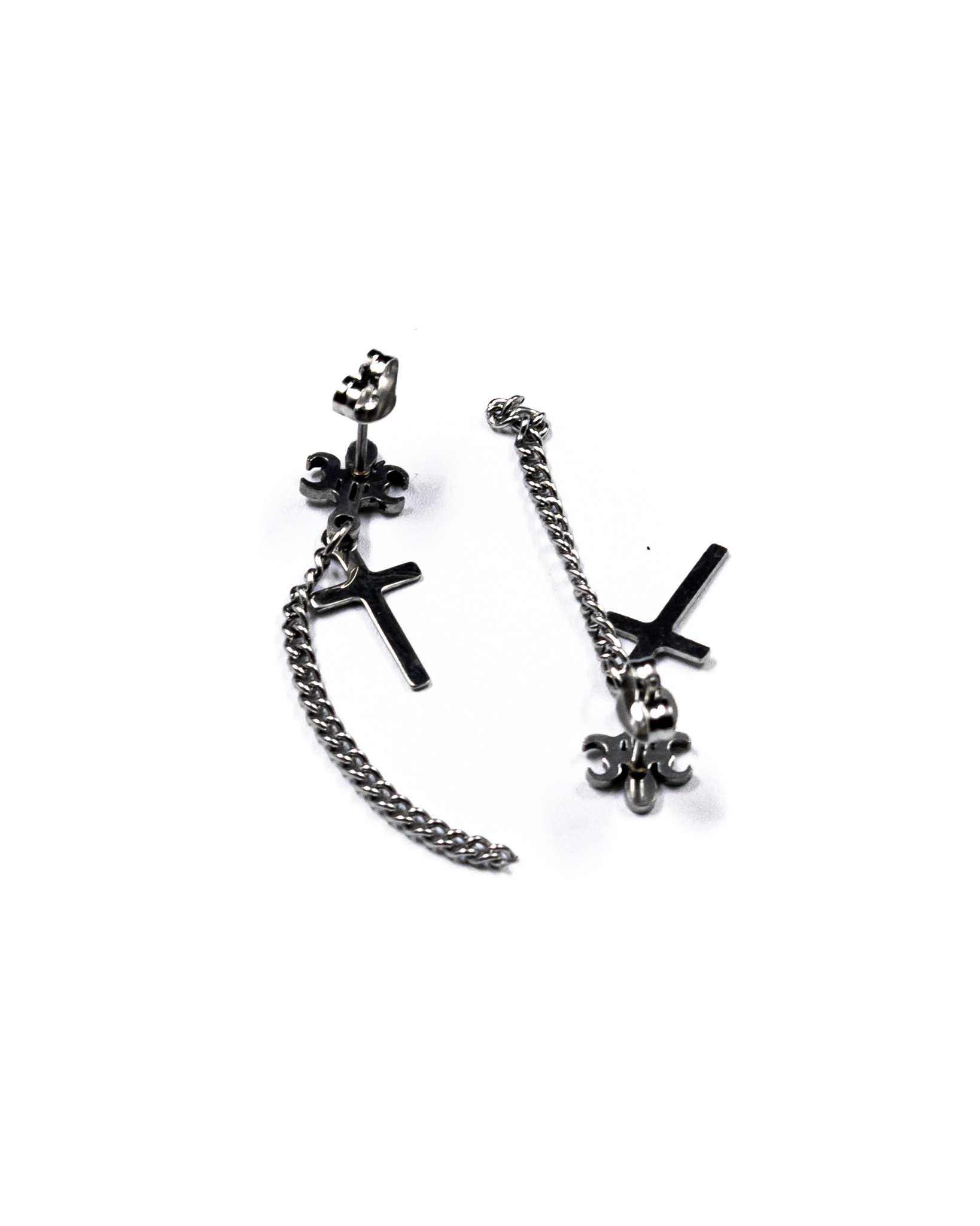 Aretes mariposa con dije colgante - M3 Acero Inoxidable