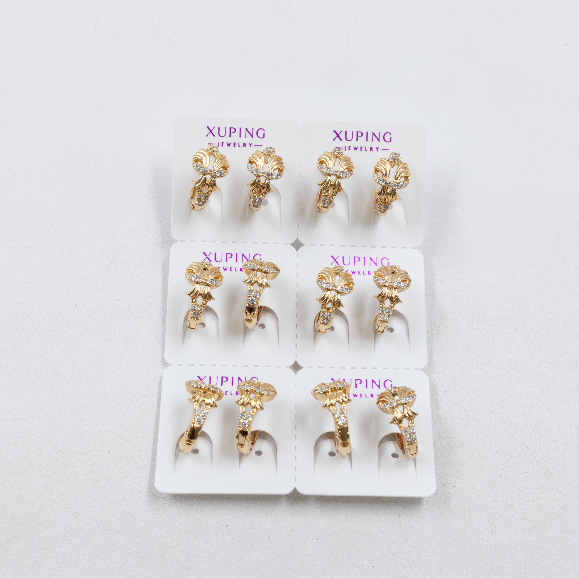 Paquete de 6 pares de Aretes Xuping Dorado M12 Oro Laminado