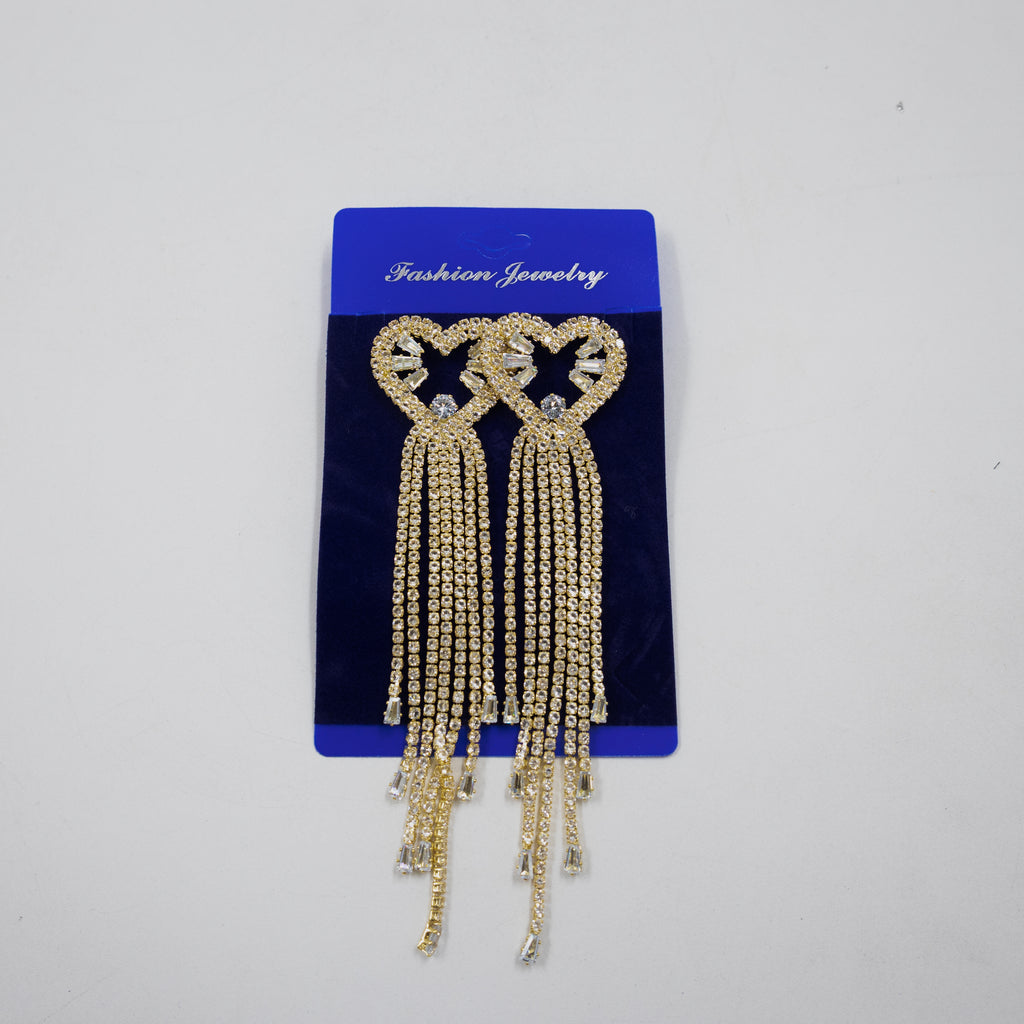 Aretes Largos con piedras M2 Oro Laminado