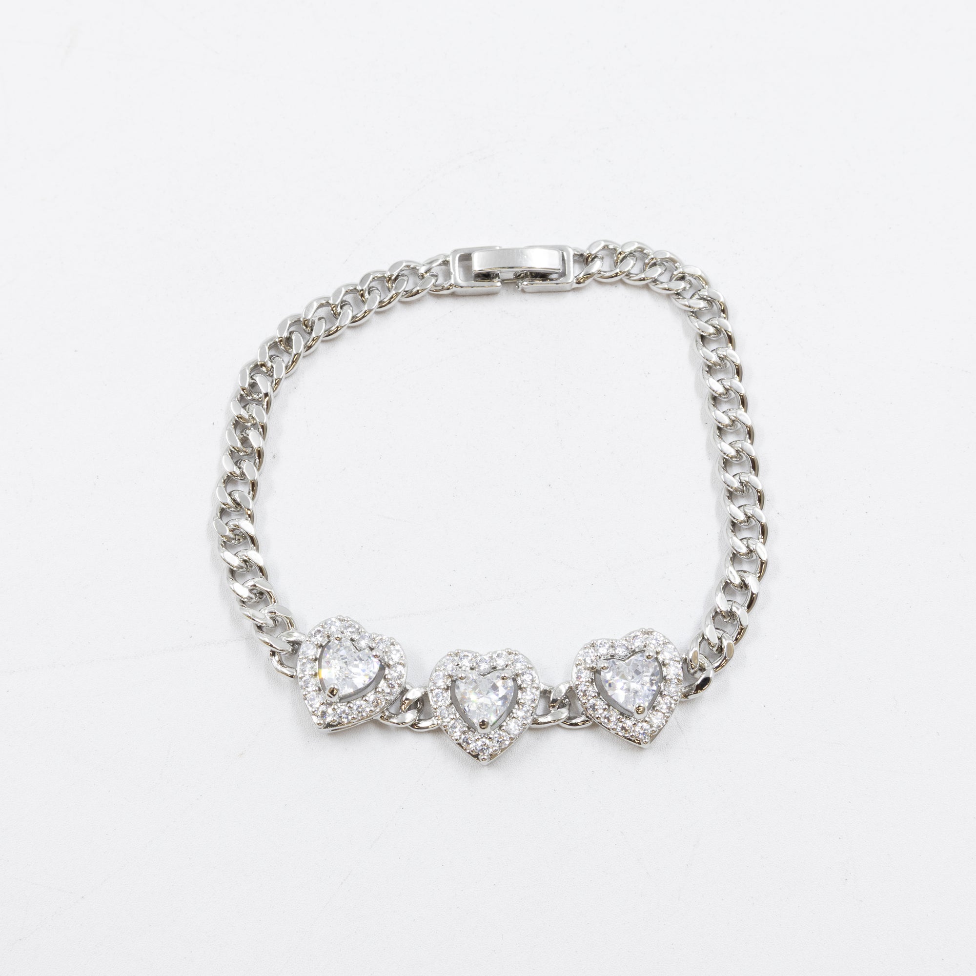 Cadenas de Pulseras Plateadas con Piedras M9 Oro Laminado
