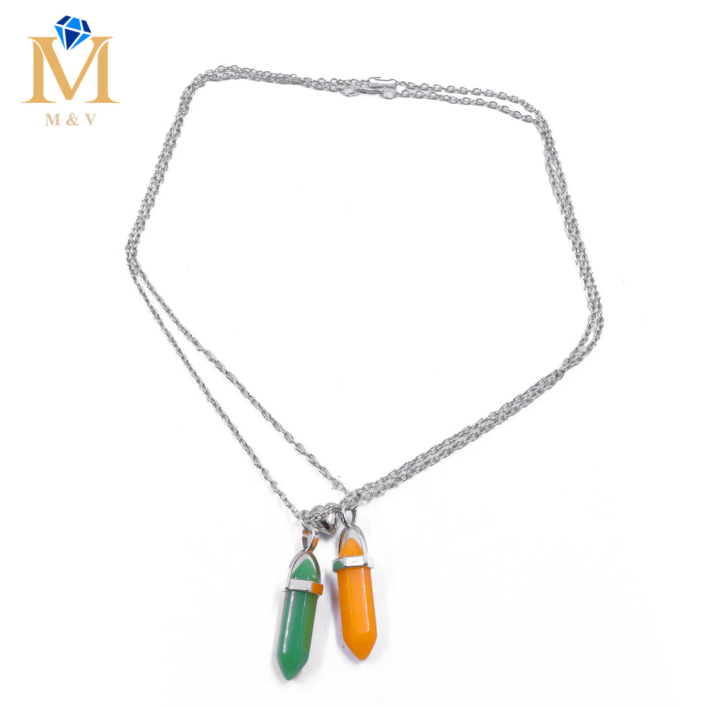 Collares en Pareja de piedras M18 Acero Inoxidable