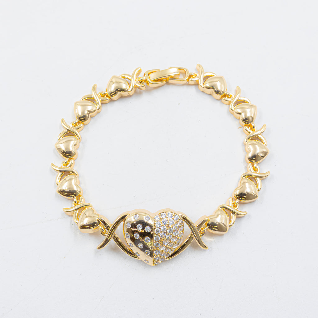 Cadenas de Pulseras Doradas con Piedras M2 Oro Laminado