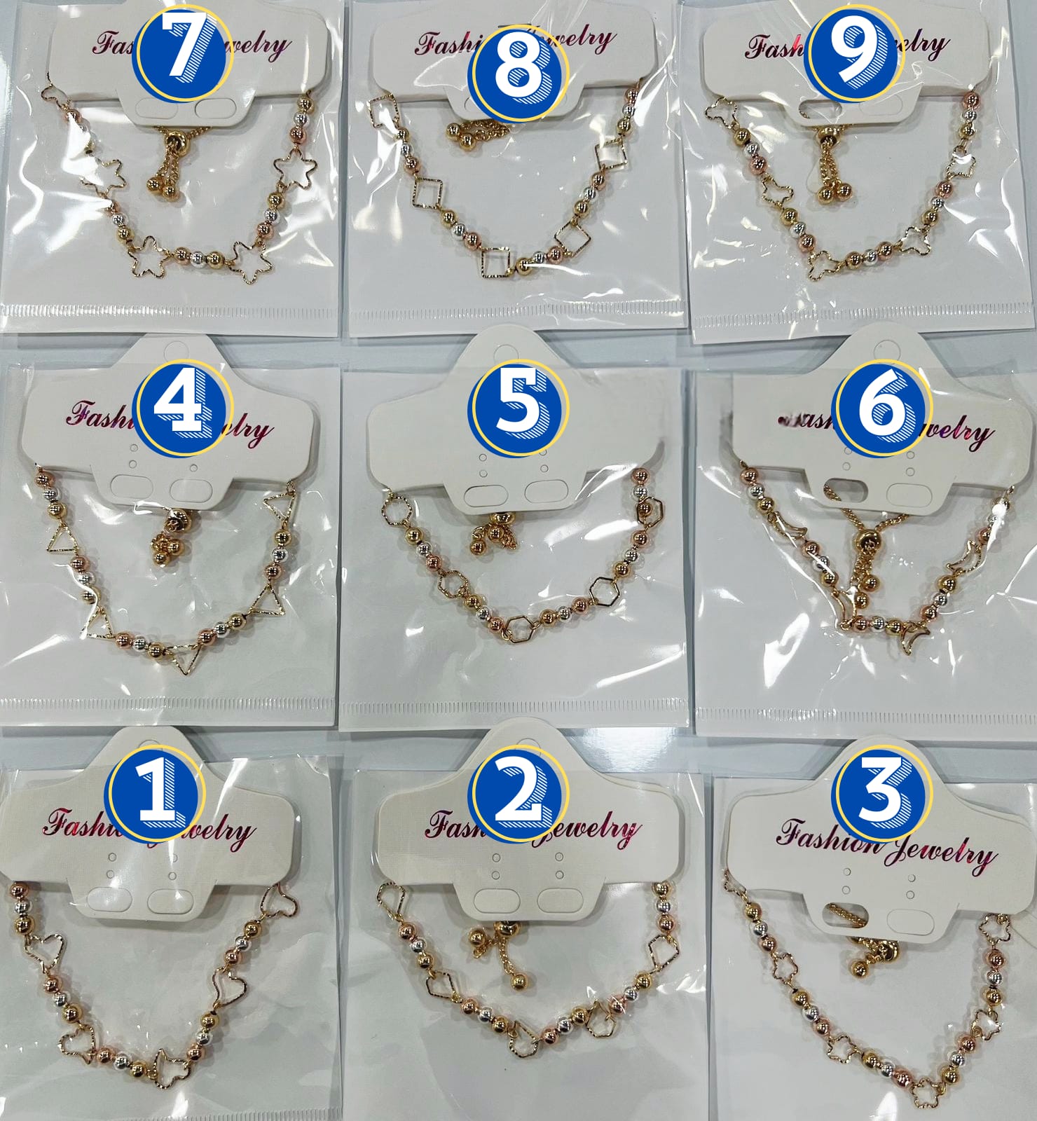 Pulsera Cristal M1 Oro Laminado