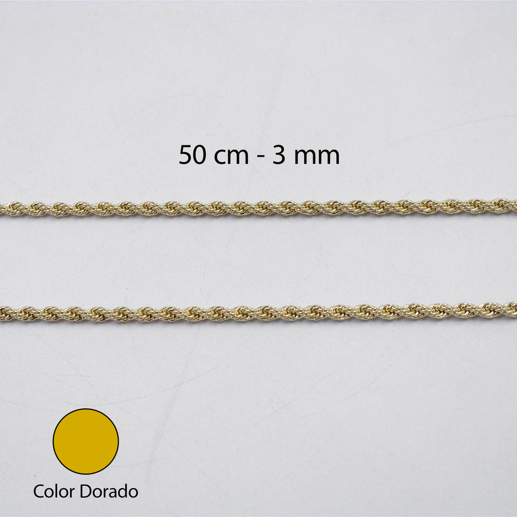 Cadenas Doradas Torsal de 50 cm M5 Oro Laminado