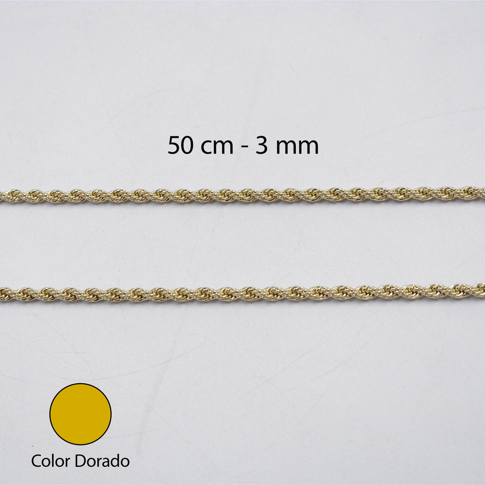 Cadenas Doradas Torsal de 50 cm M5 Oro Laminado