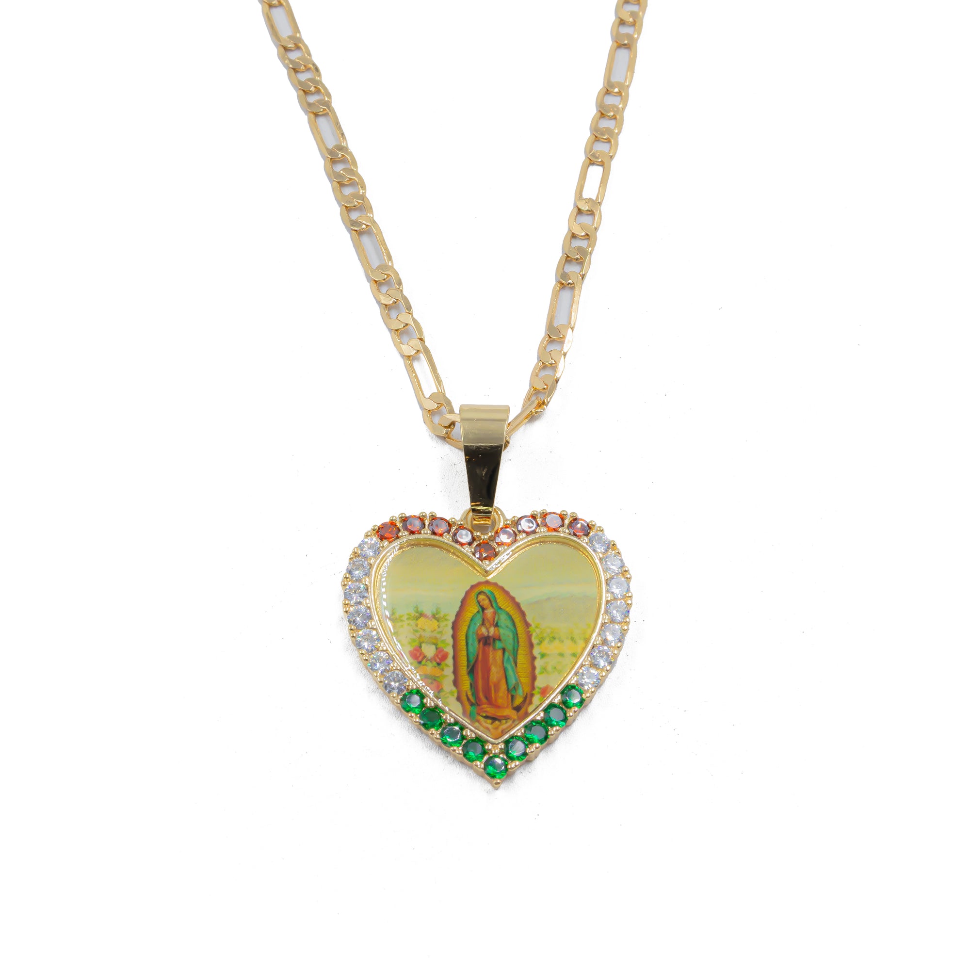 Collar con Dije Religioso Dorado M2 Oro Laminado