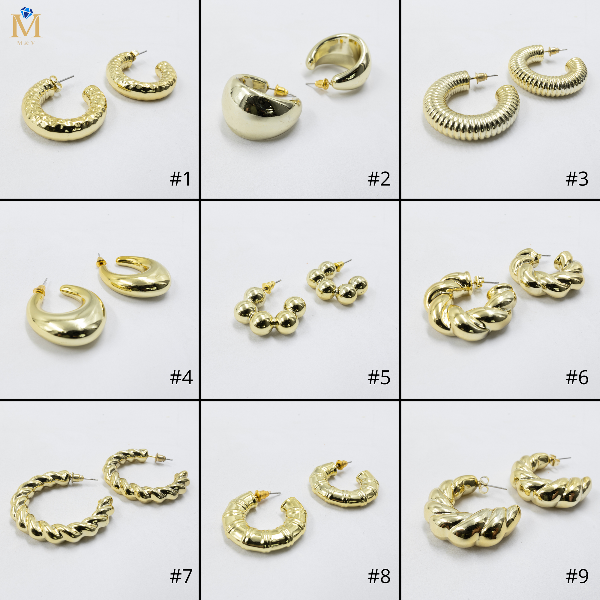 Aretes Dorados Diferentes Diseños 26/05/26 M1 Oro Laminado