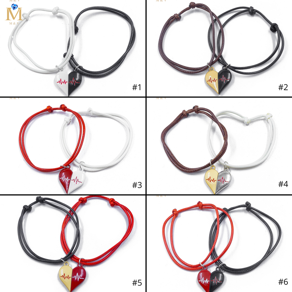 Pulseras de Corazón de Pareja M1 Oro Laminado