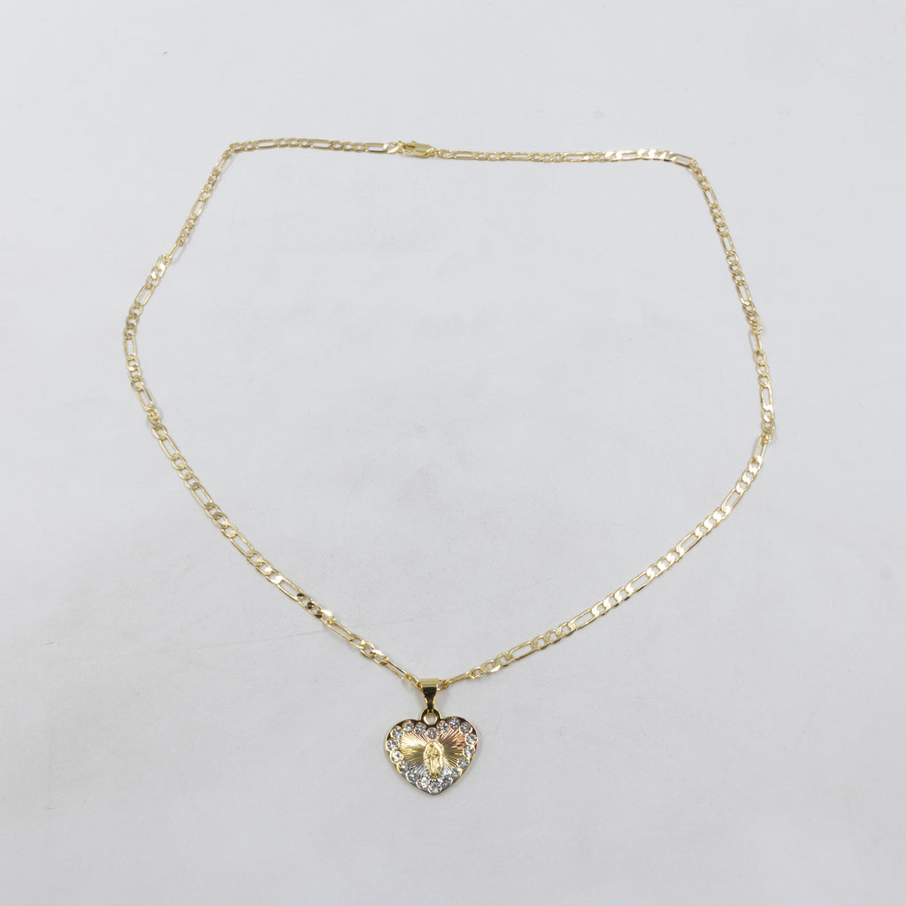 Collar con Dije Religioso Dorado M1 Oro Laminado