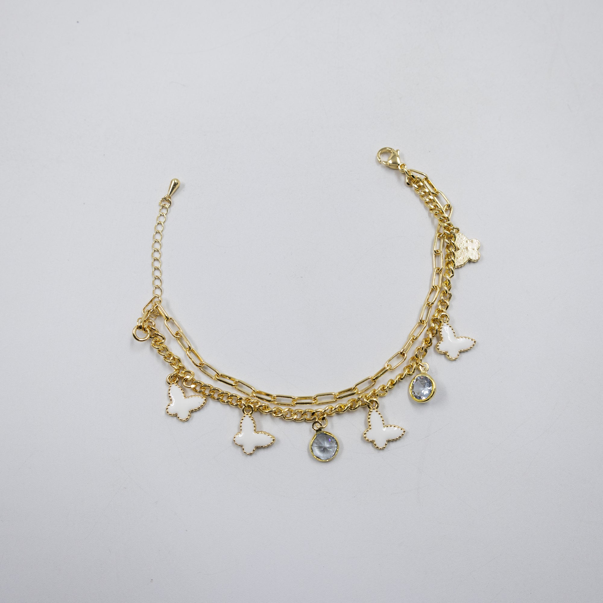 Pulseras Doradas de Mariposa y Trébol M1 Oro Laminado