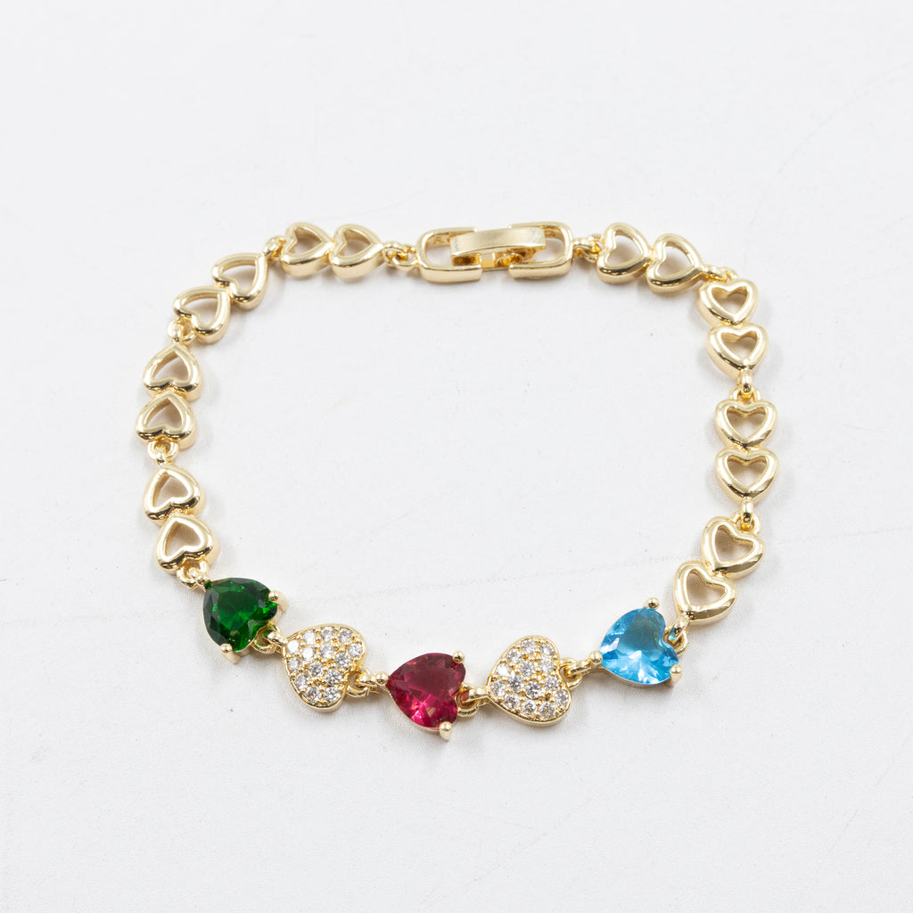 Pulseras Doradas con Piedras M10 Oro Laminado