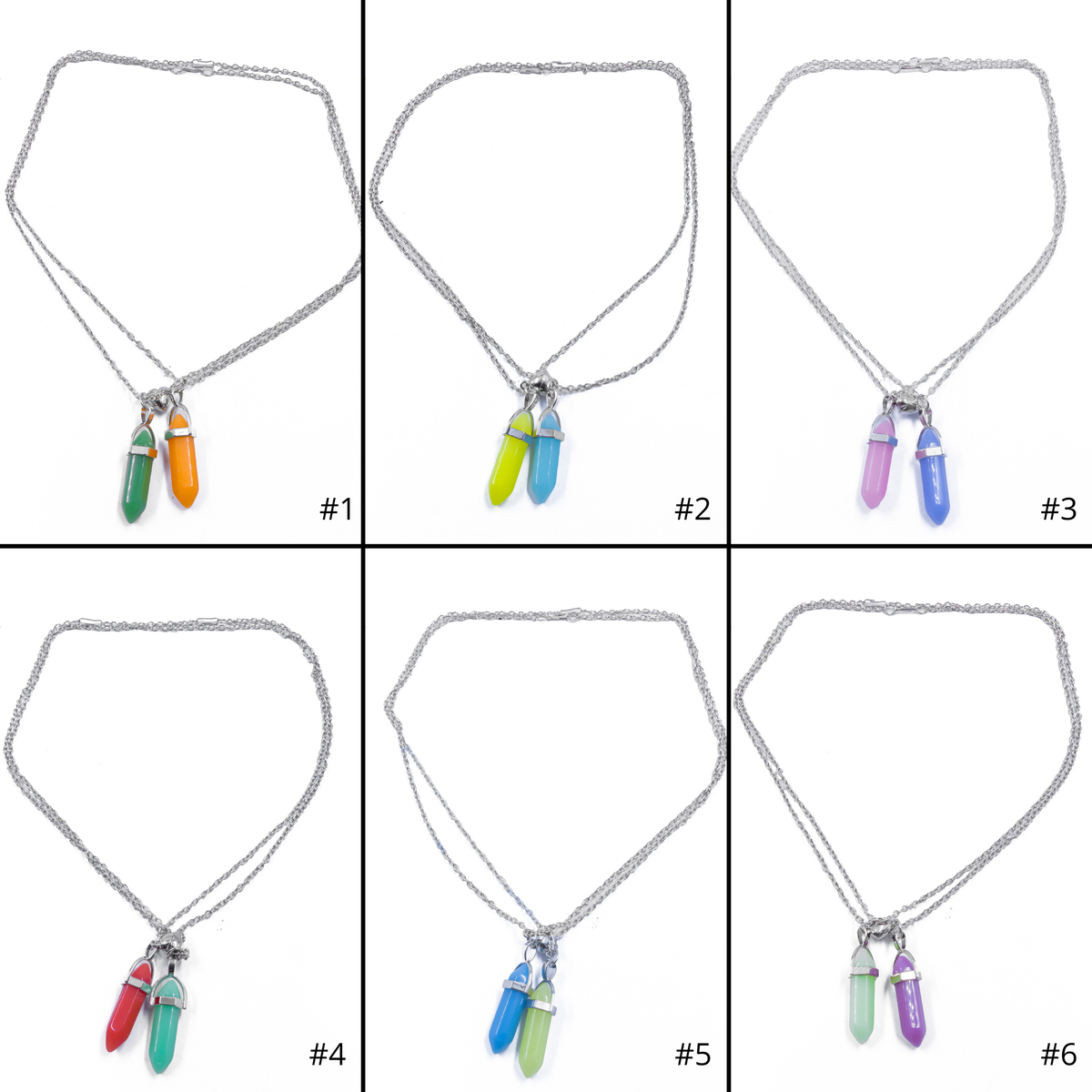 Collares en Pareja de piedras M18 Acero Inoxidable