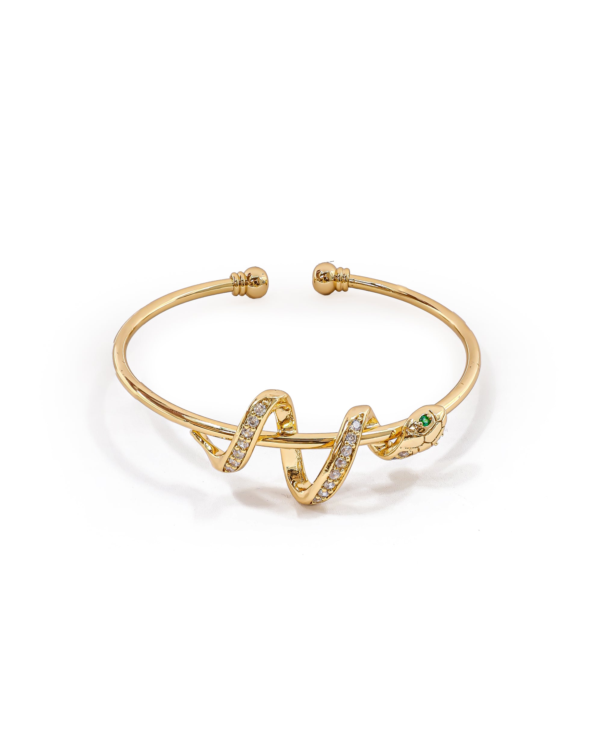 Brazalete Dorado con Piedras M5 Oro Laminado