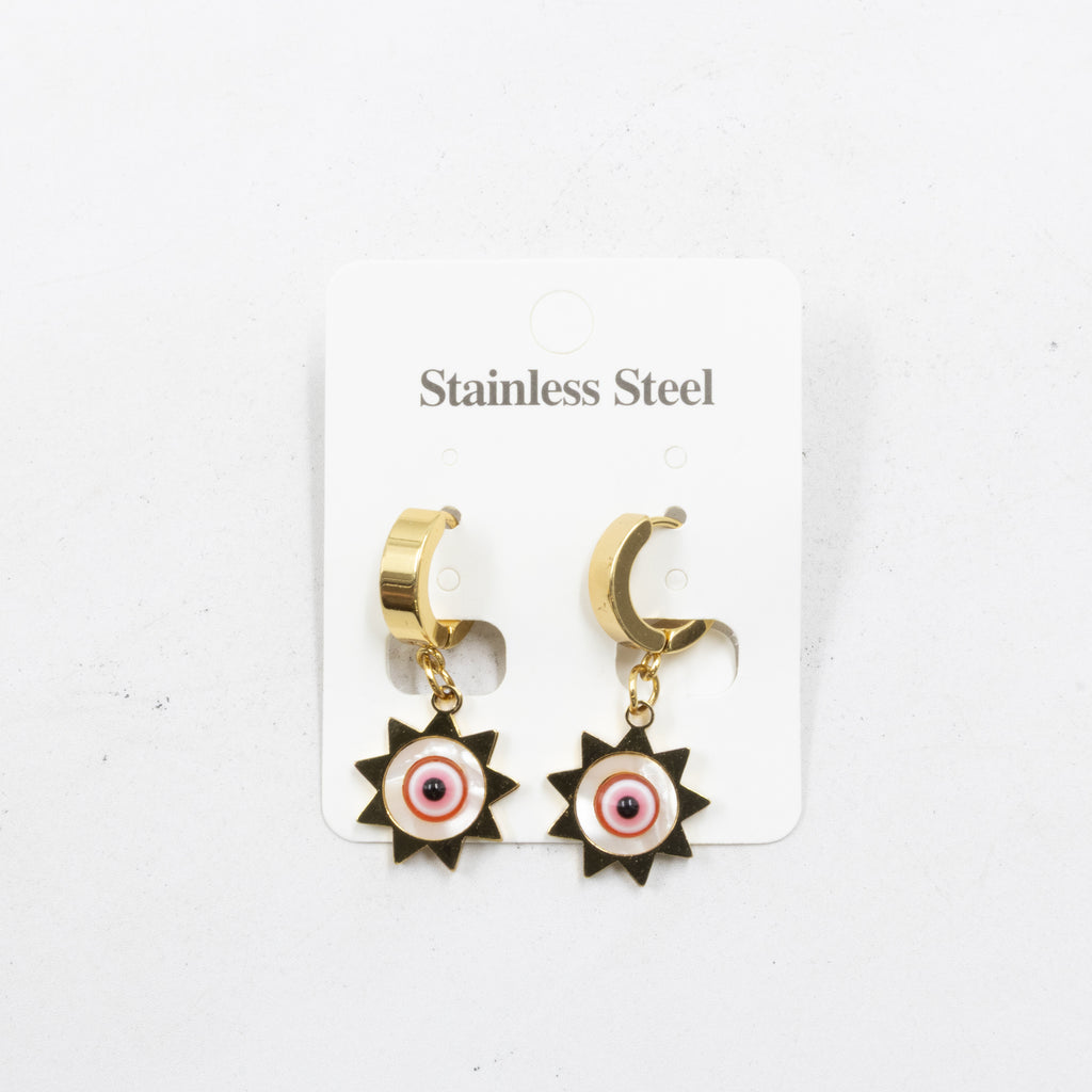 Aretes Dorados de Ojo Turco M5 Oro Laminado