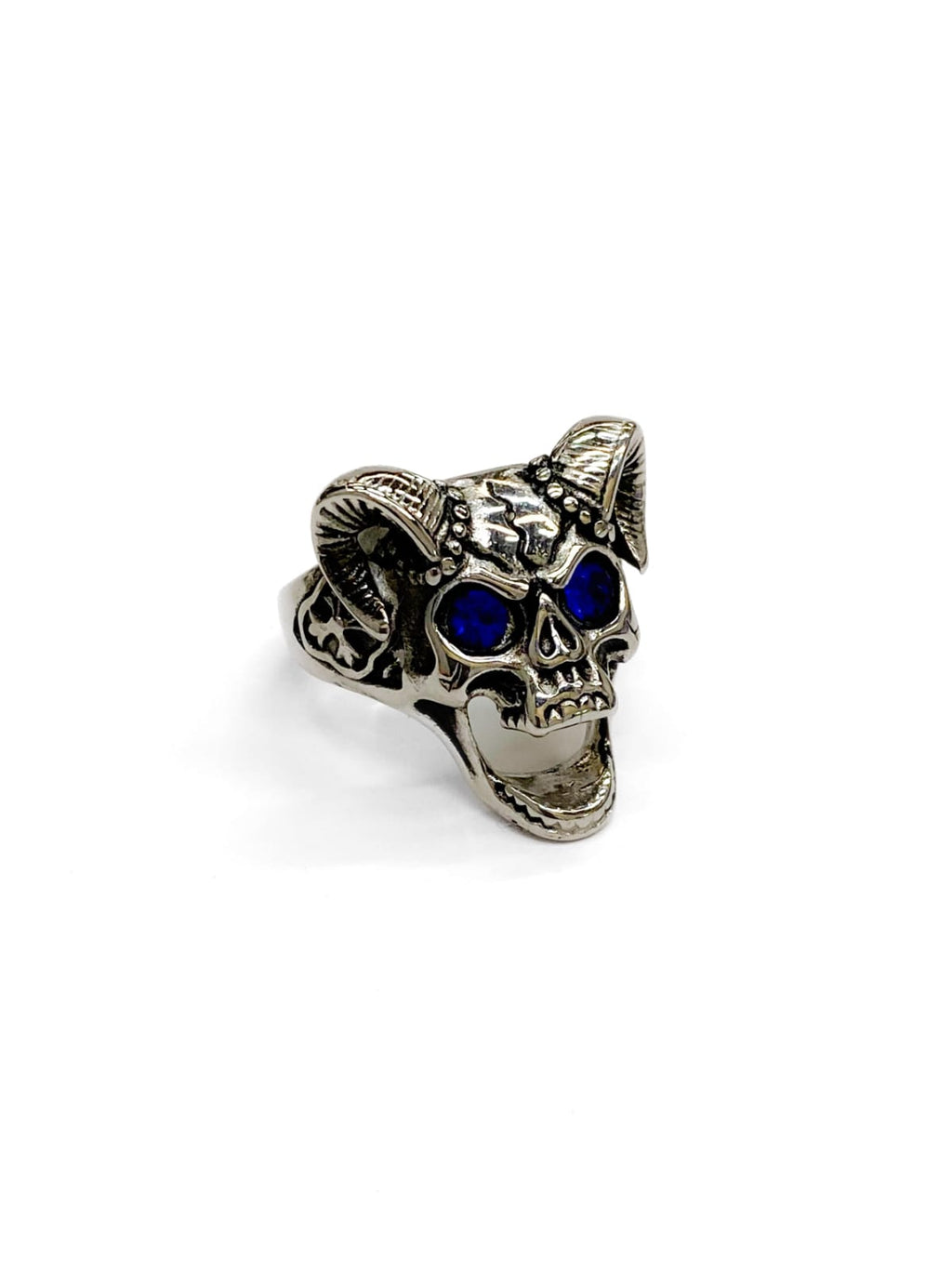 Anillo de Calaberas Dorada y Plateada Acero Inoxidable M15