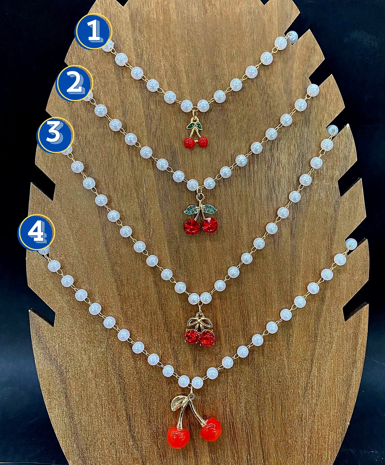 Collar Perla Cereza M1 Oro Laminado