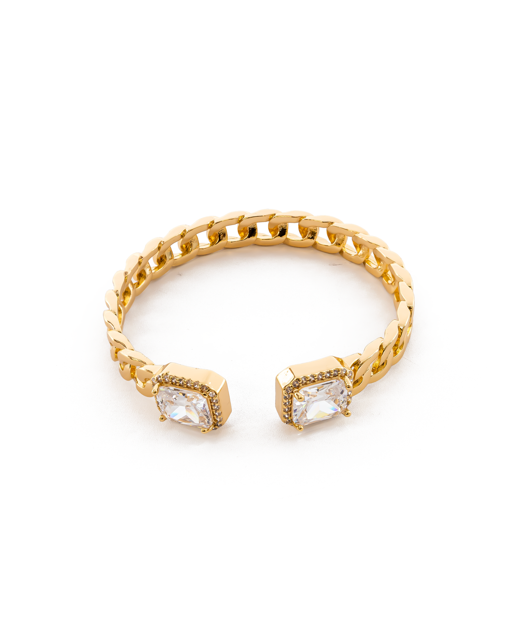 Brazalete Dorado con Piedras M1 Oro Laminado