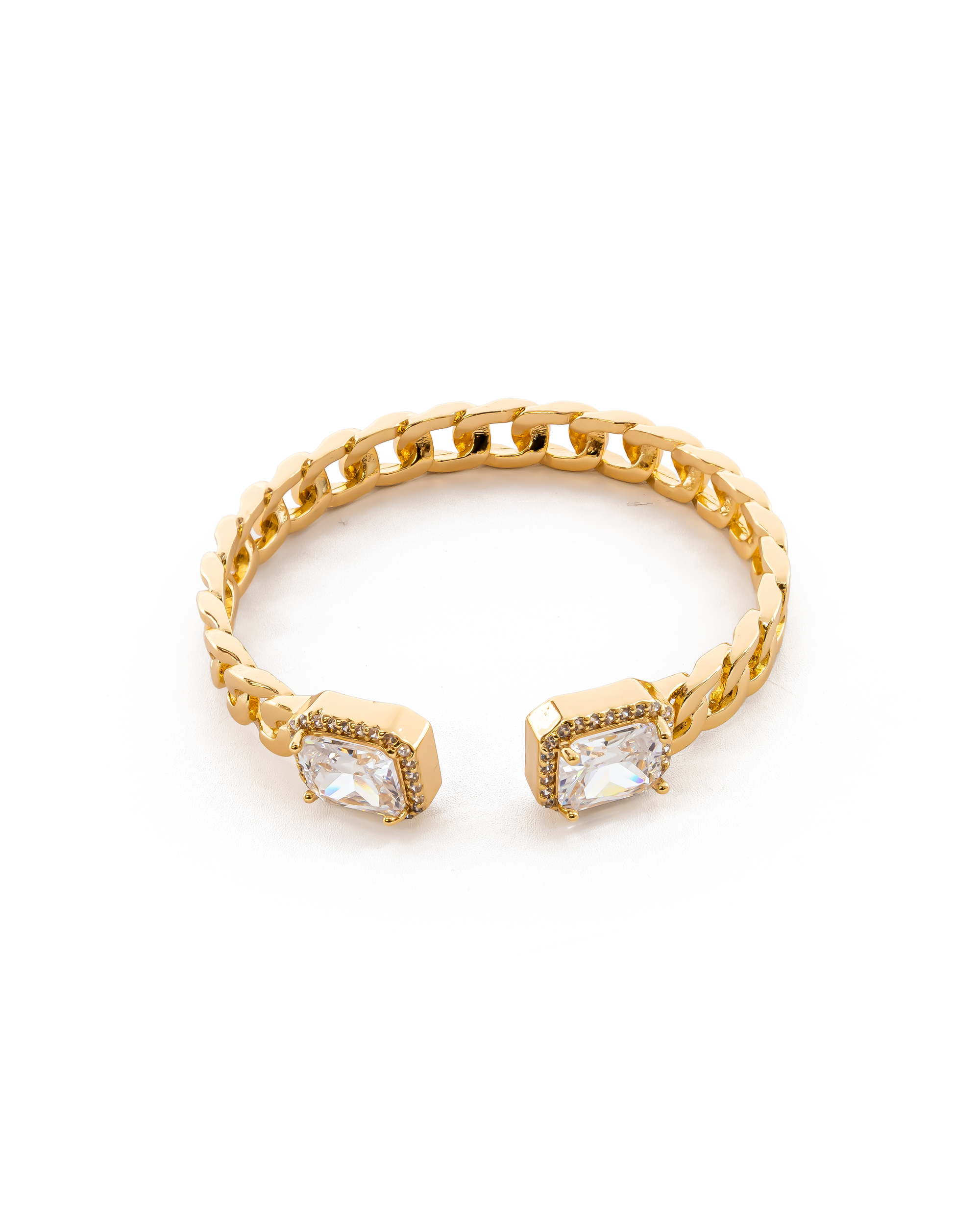 Brazalete Dorado con Piedras M1 Oro Laminado