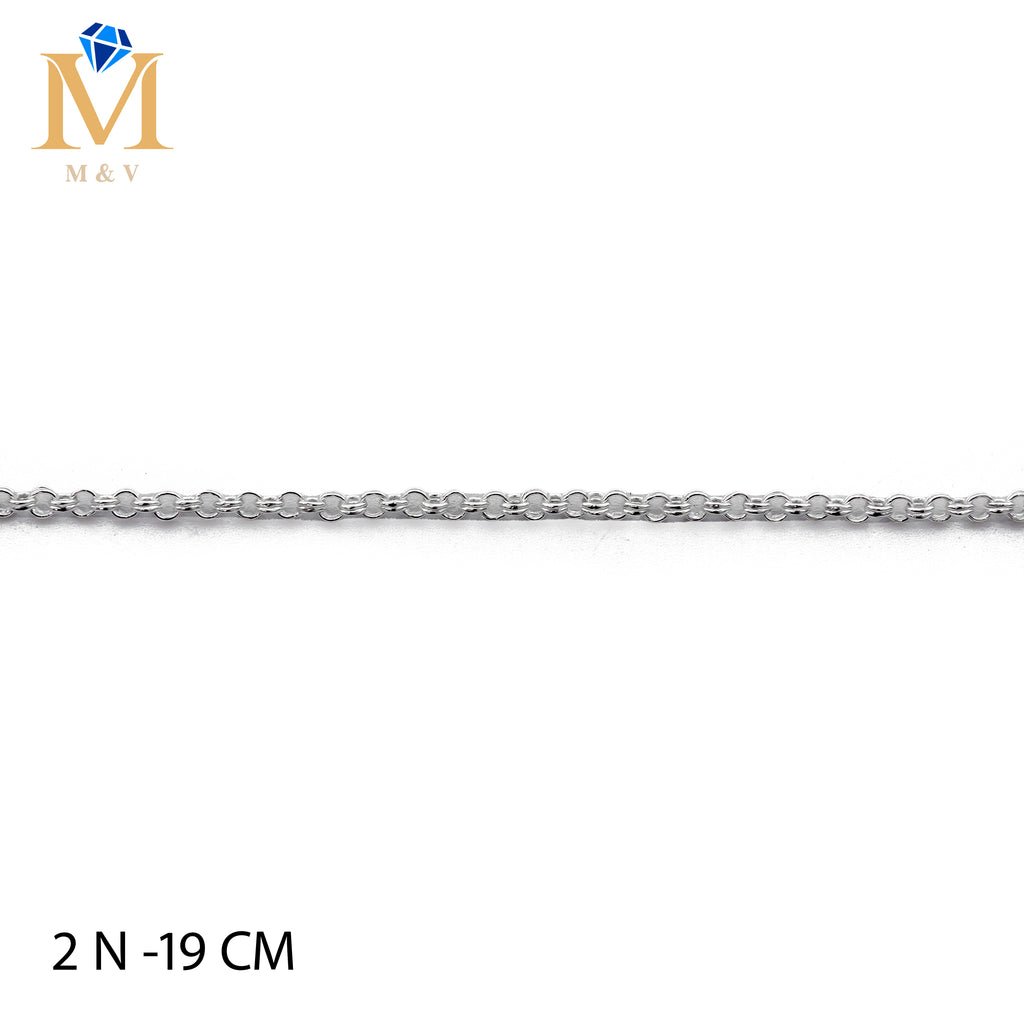 Pulseras Plateadas de 19 cm M1 Oro Laminado