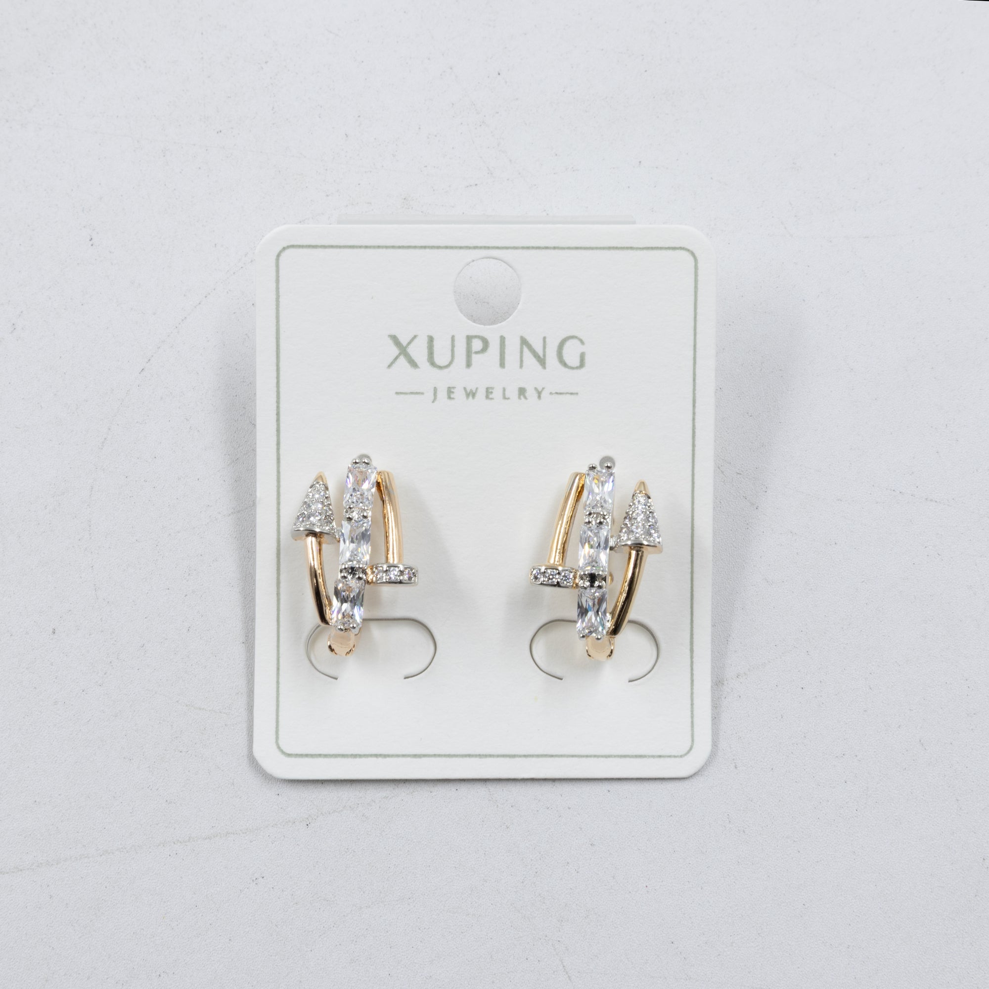 Aretes Dorados con Piedras Xuping M5 Oro Laminado