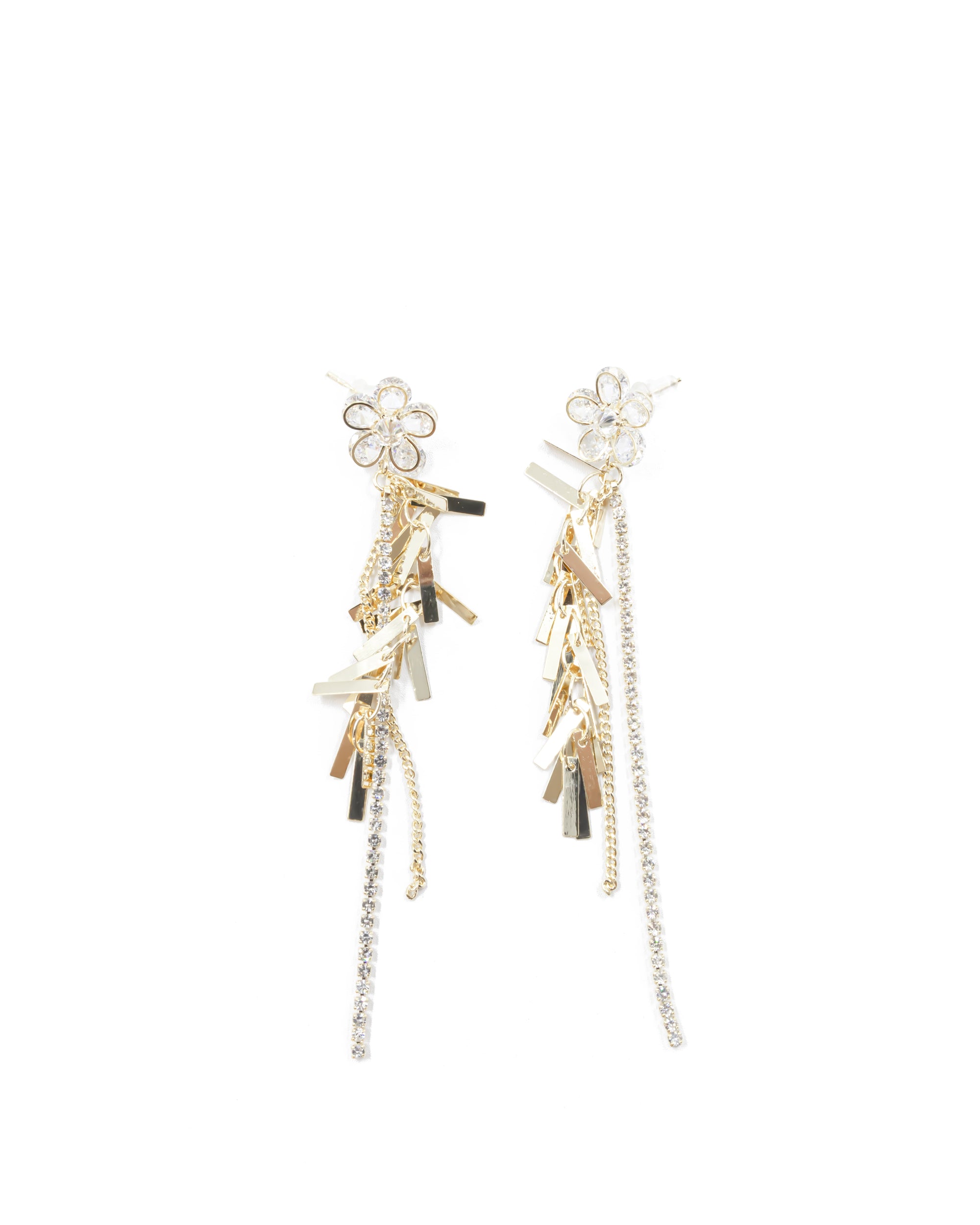 Aretes Largos Ansheli Dorados M10 Oro Laminado