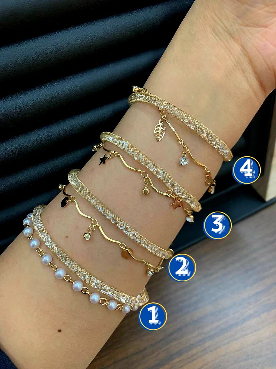 Pulsera Malla Dorada M1 Oro Laminado