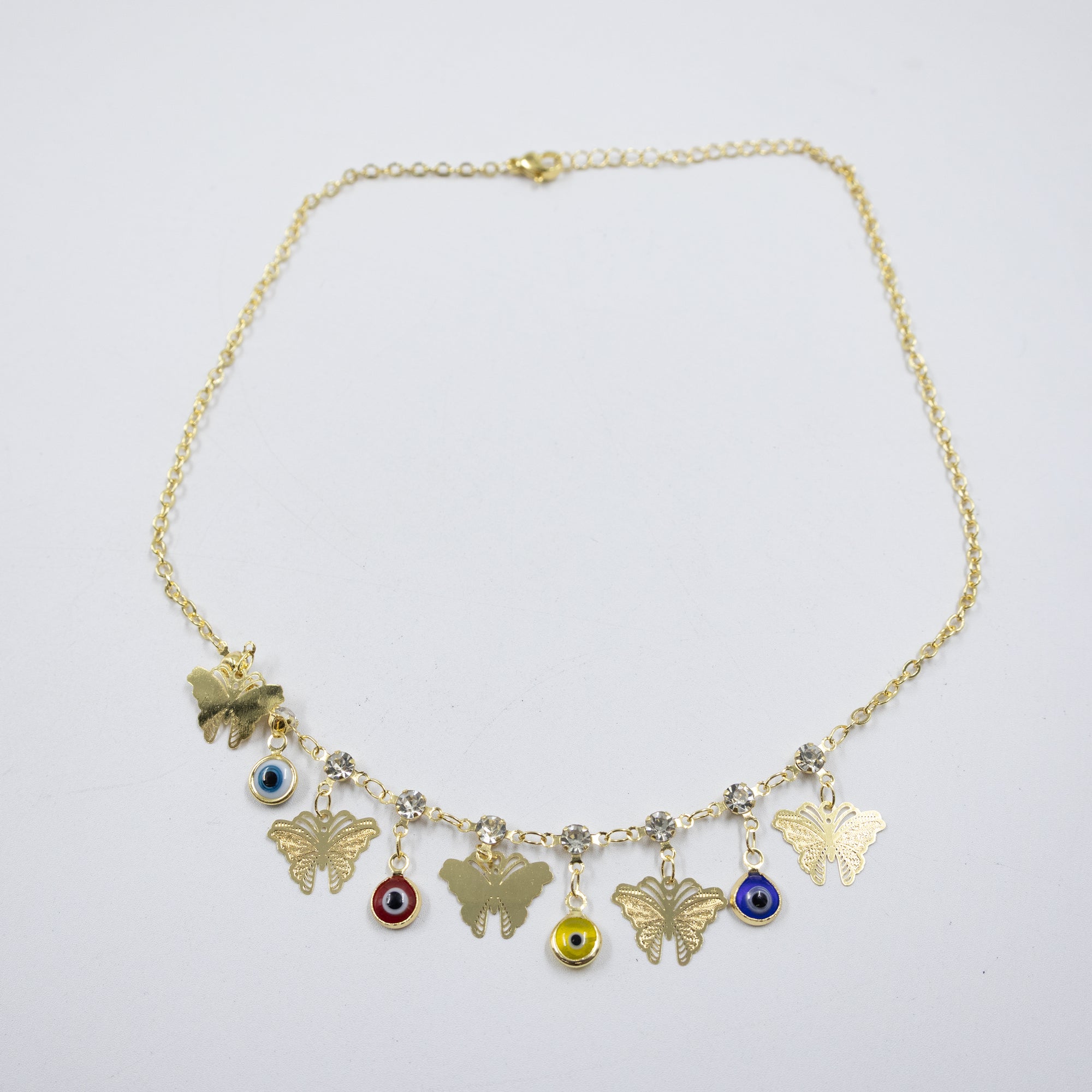 Collar Dorado con Dije de Ojo Turco M1 Oro Laminado
