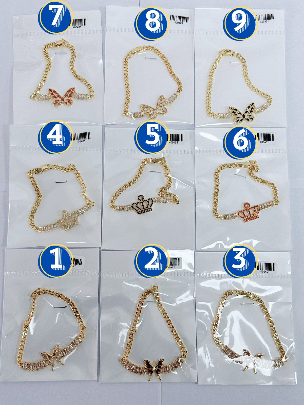 Pulsera Cristal M1 Oro Laminado