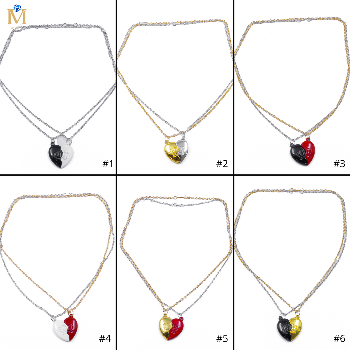 Collares en Pareja de corazón M5 Acero Inoxidable