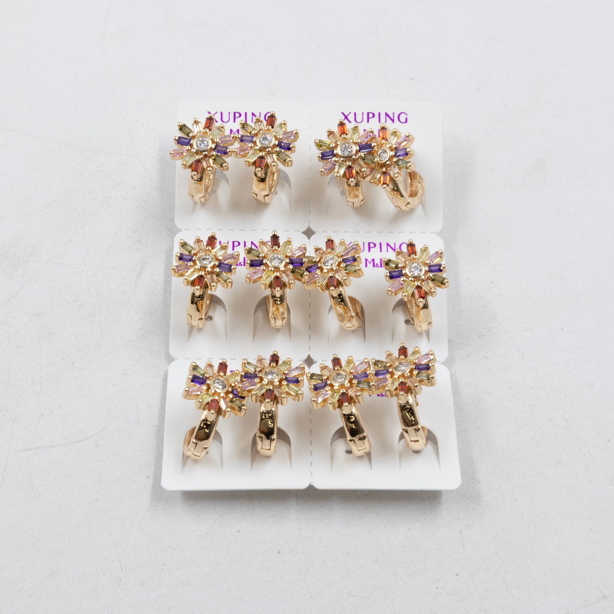Paquete de 6 pares de Aretes Xuping Dorado M5 Oro Laminado