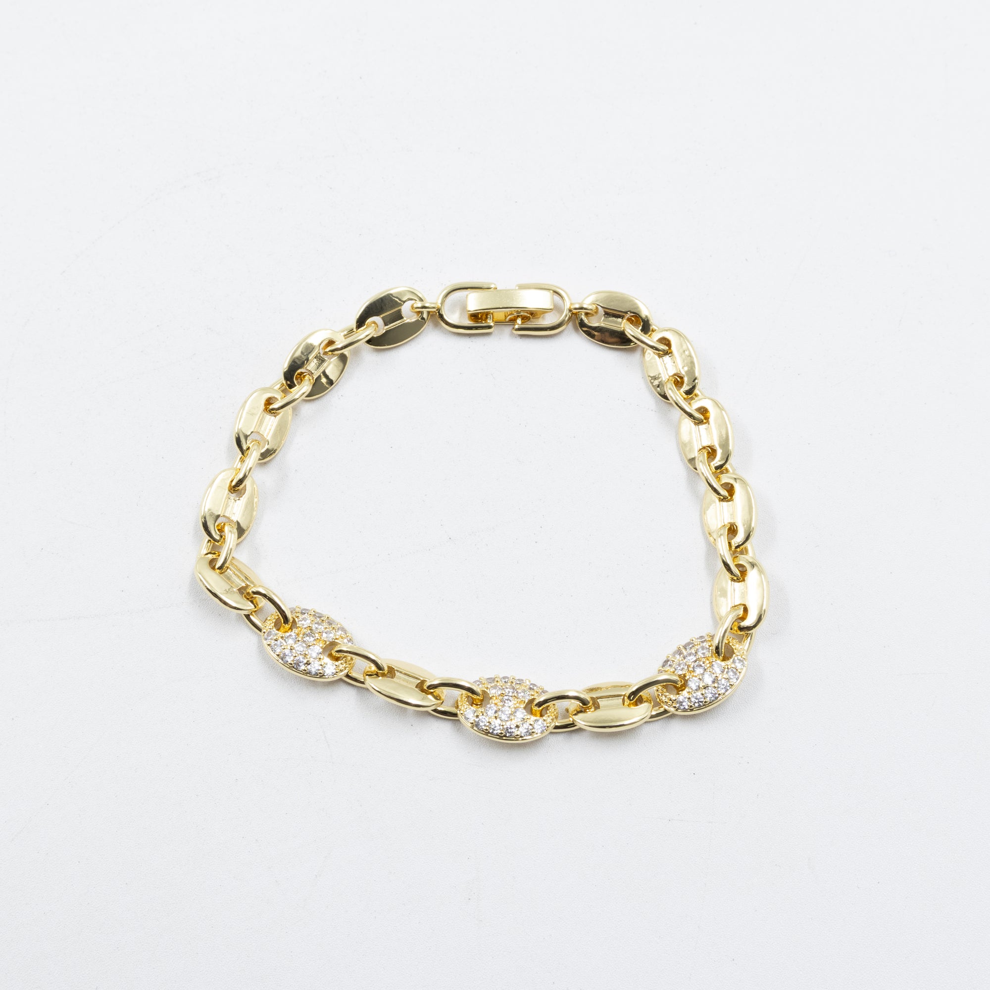 Cadenas de Pulseras Doradas con Piedras M6 Oro Laminado
