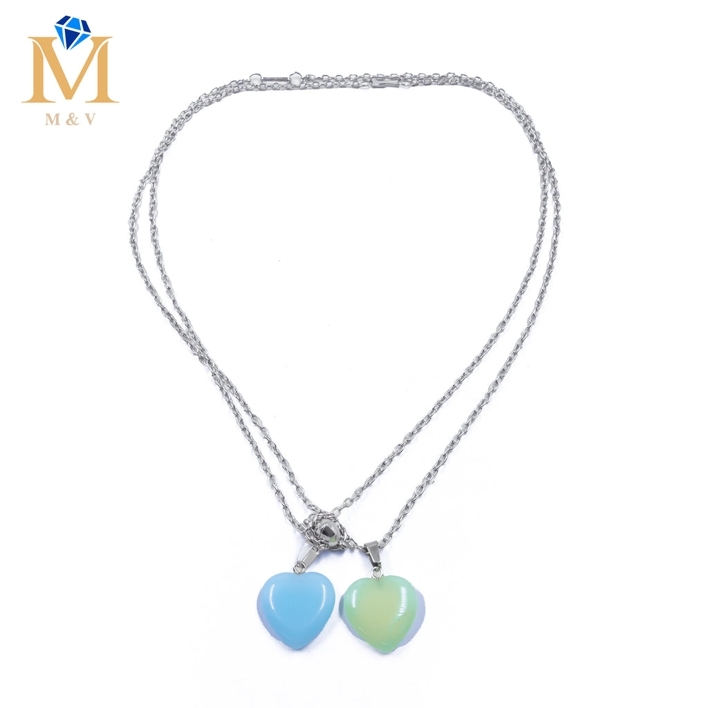 Collares en Pareja de piedras M17 Acero Inoxidable