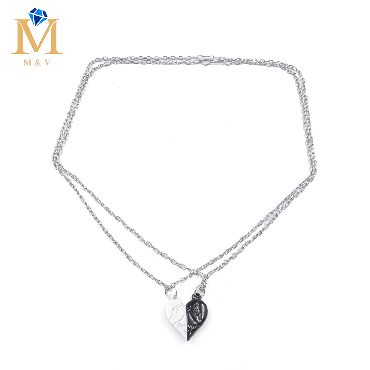 Collares en Pareja de corazón M4 Acero Inoxidable