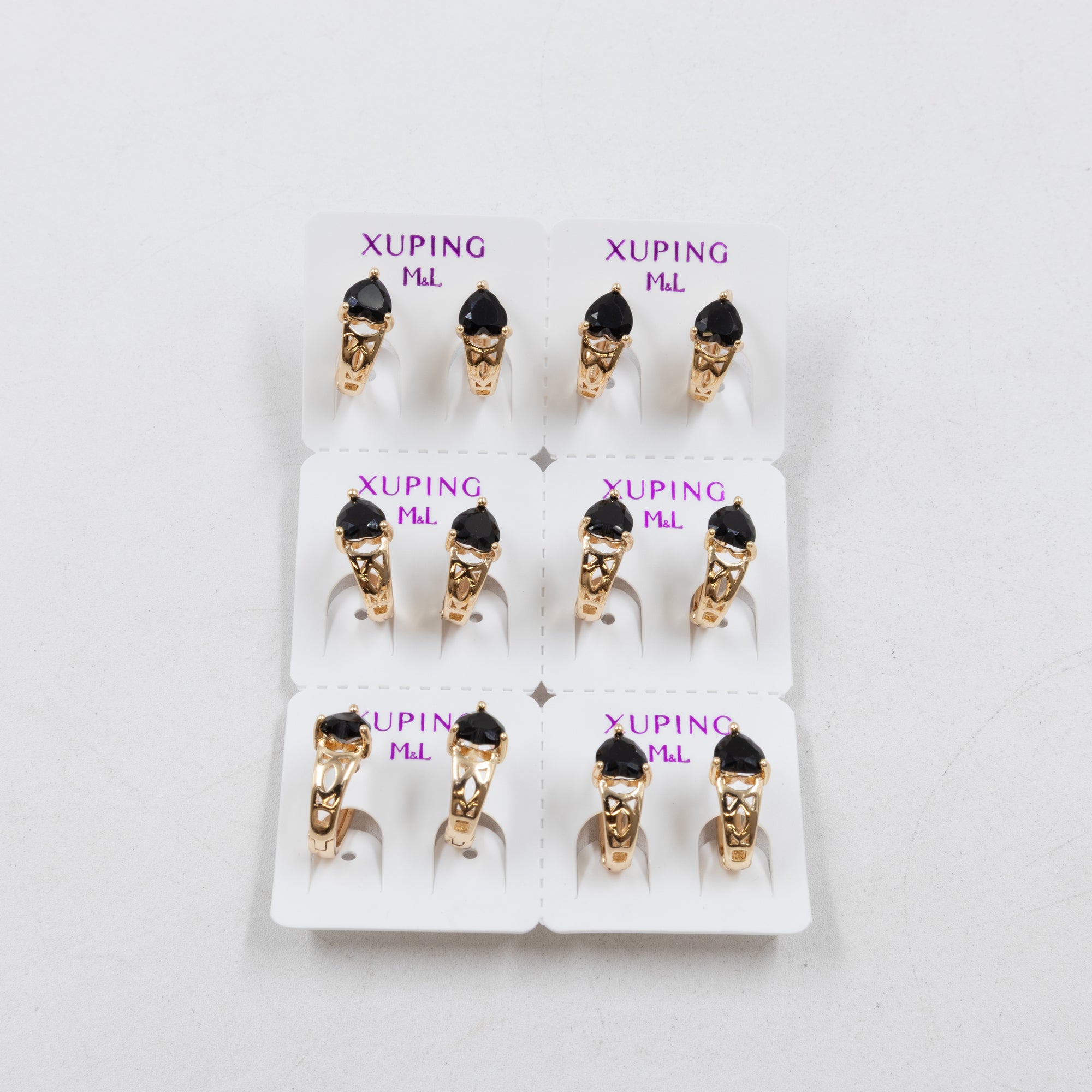Paquete de 6 pares de Aretes Xuping Dorado M1 Oro Laminado