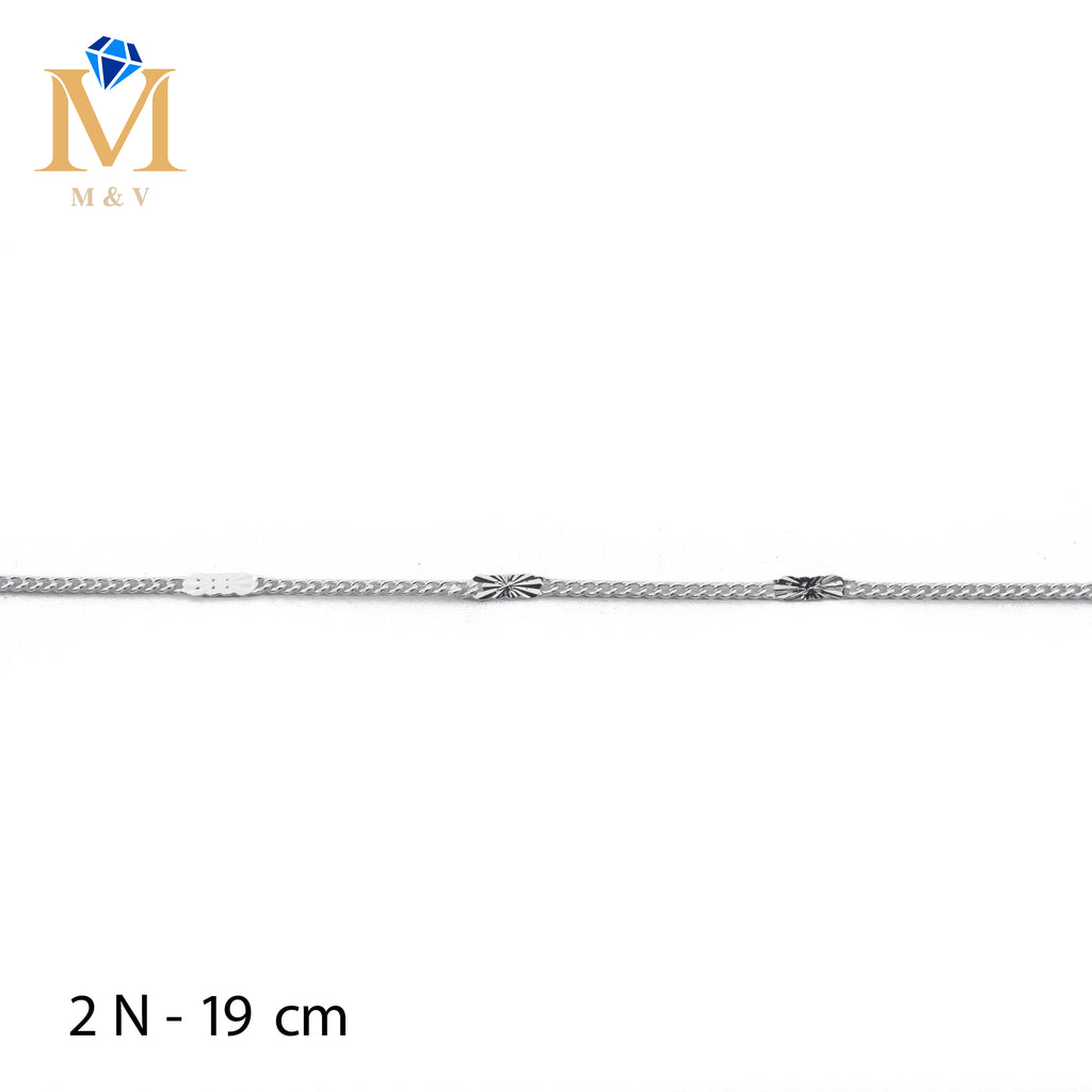 Pulseras Plateadas de 19 cm M2 Oro Laminado