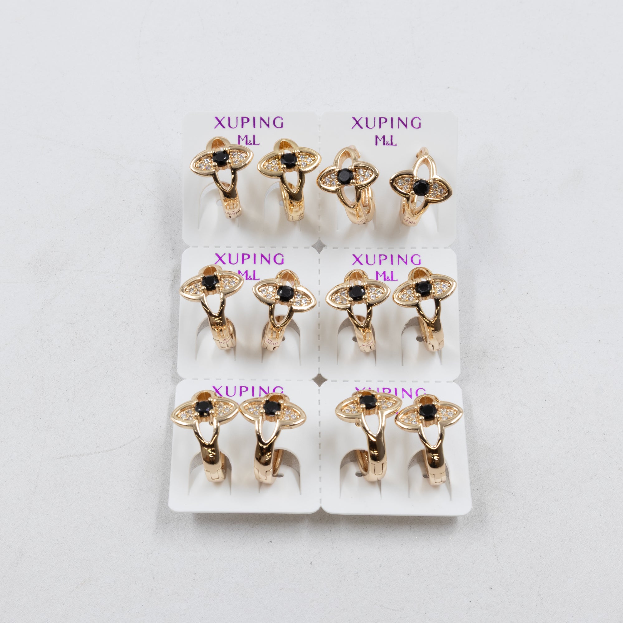 Paquete de 6 pares de Aretes Xuping Dorado M4 Oro Laminado