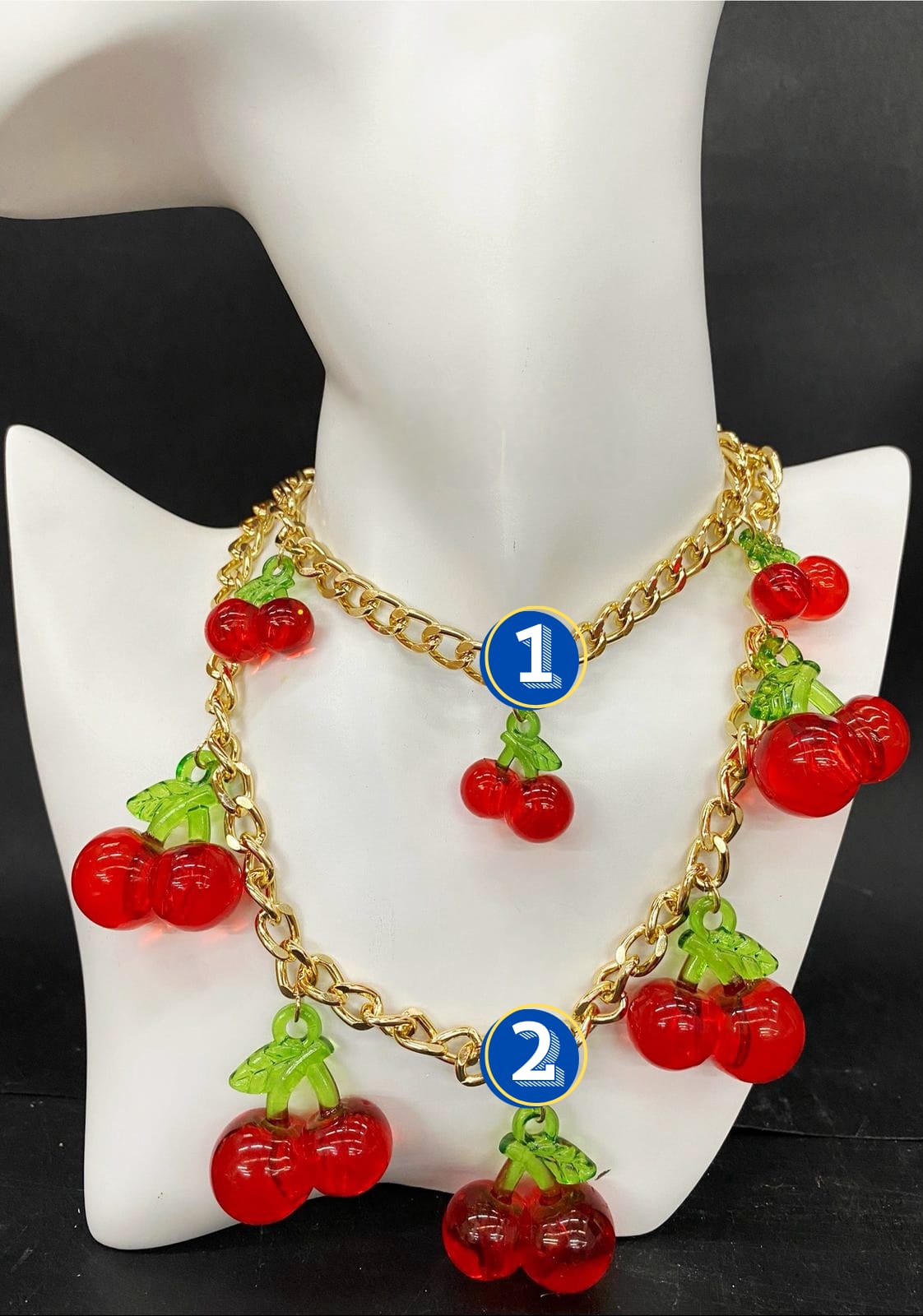 Collar Cereza M1 Oro Laminado