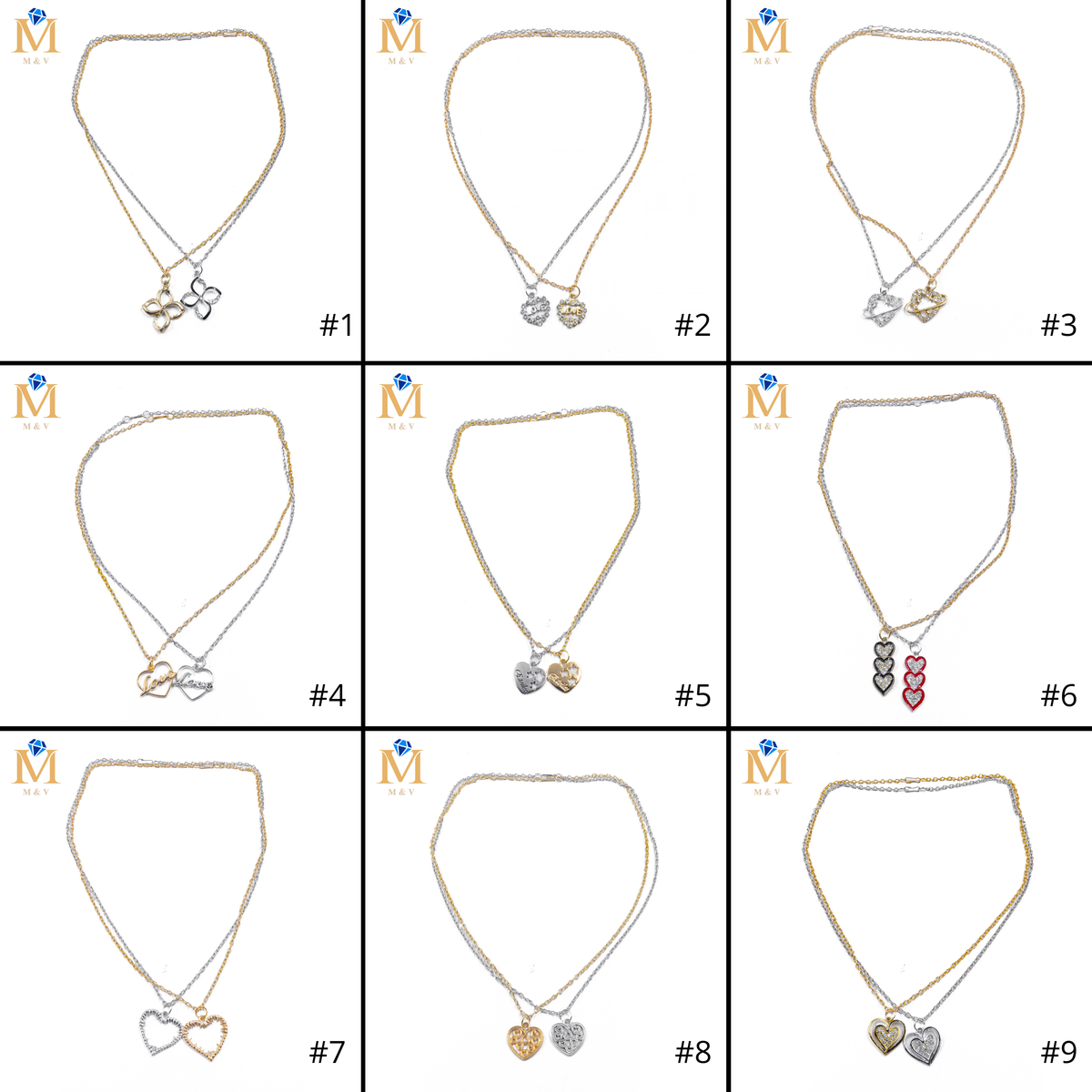 Collares en Pareja de corazón M7 Acero Inoxidable