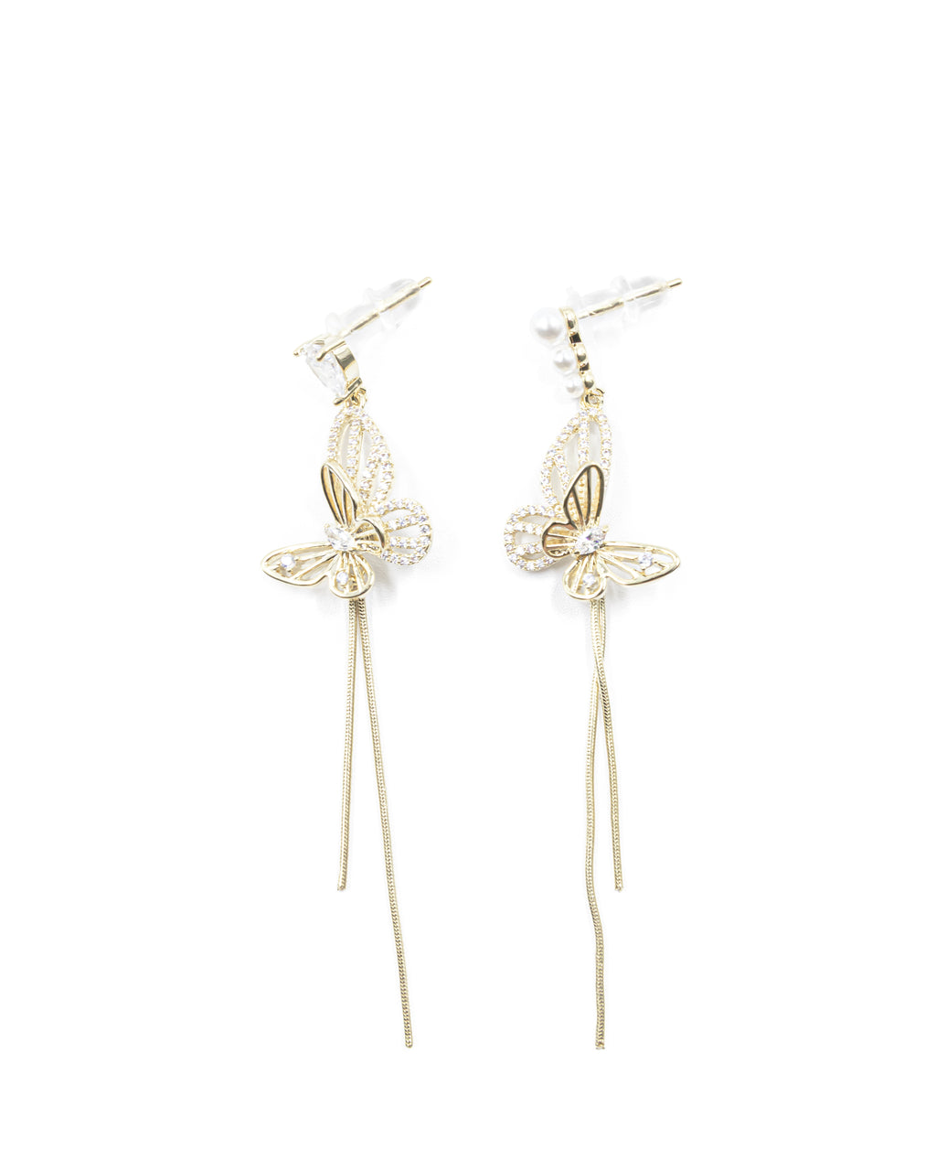 Aretes Largos Ansheli Dorados M8 Oro Laminado