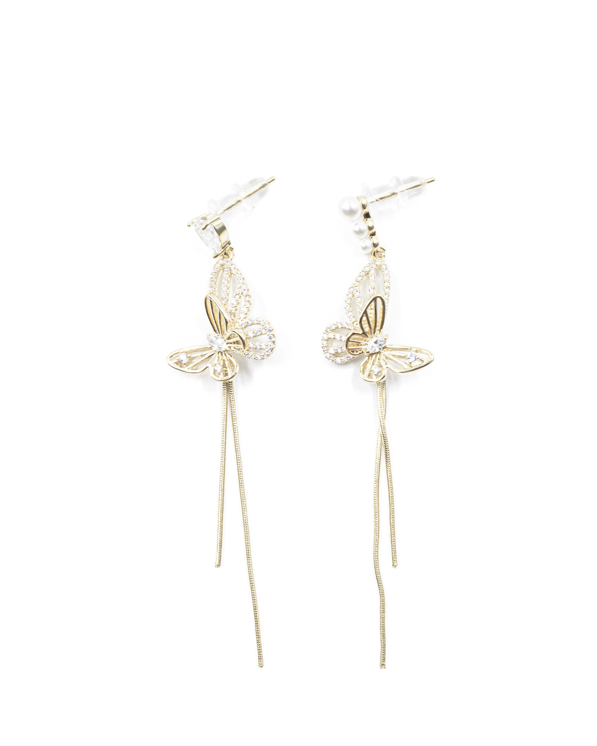 Aretes Largos Ansheli Dorados M8 Oro Laminado
