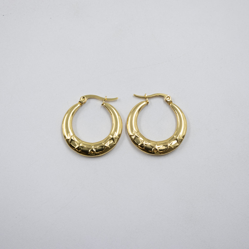 Aretes Dorados Chicos M6 Oro Laminado