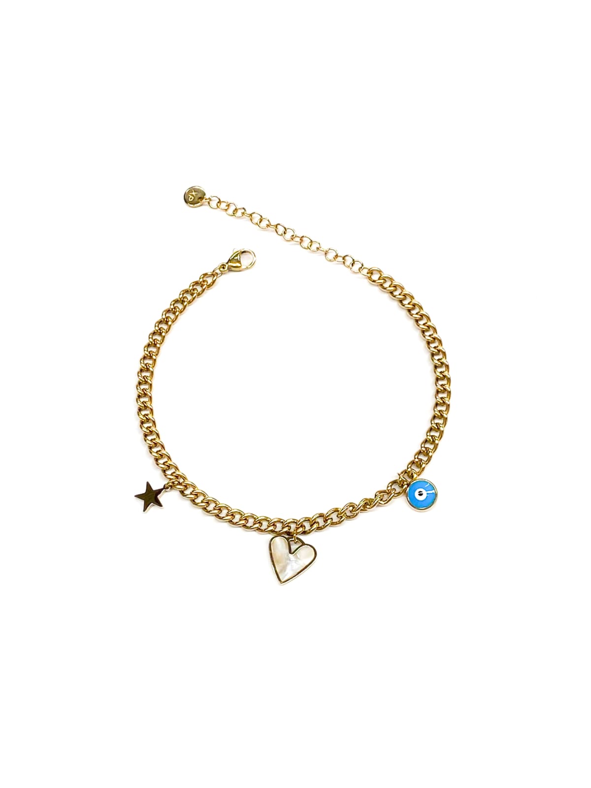 Pulsera Dorada con Dije - M3 Oro Laminado