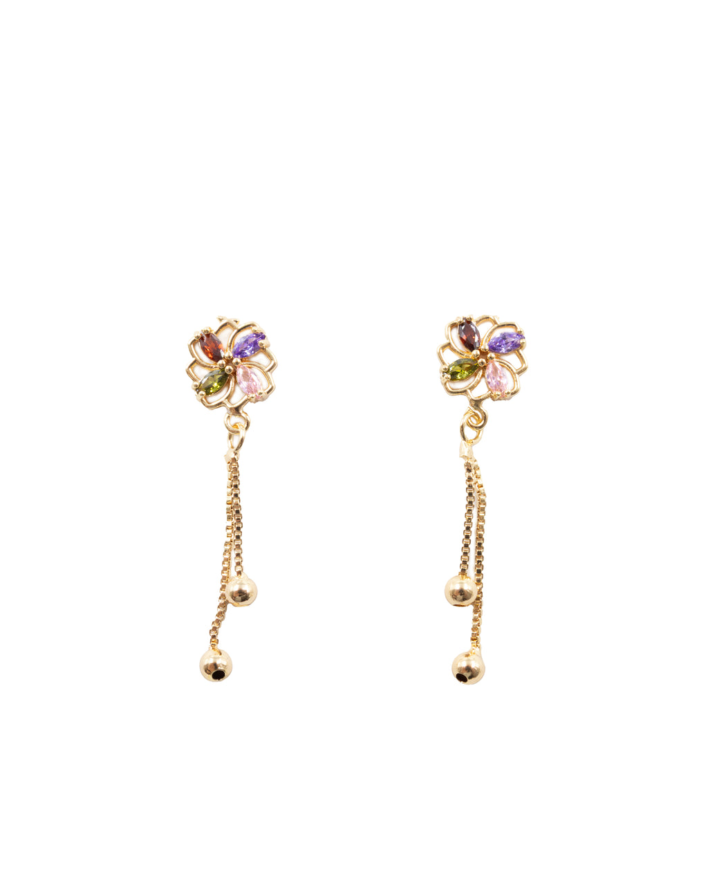 Aretes Dorados Largos M3 Oro Laminado