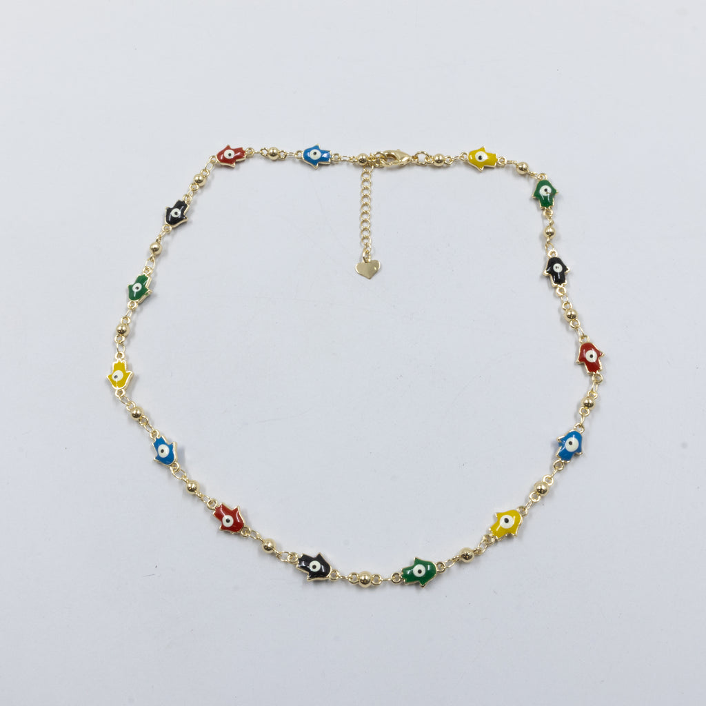 Collar Dorado de Ojo Turco M3 Oro Laminado